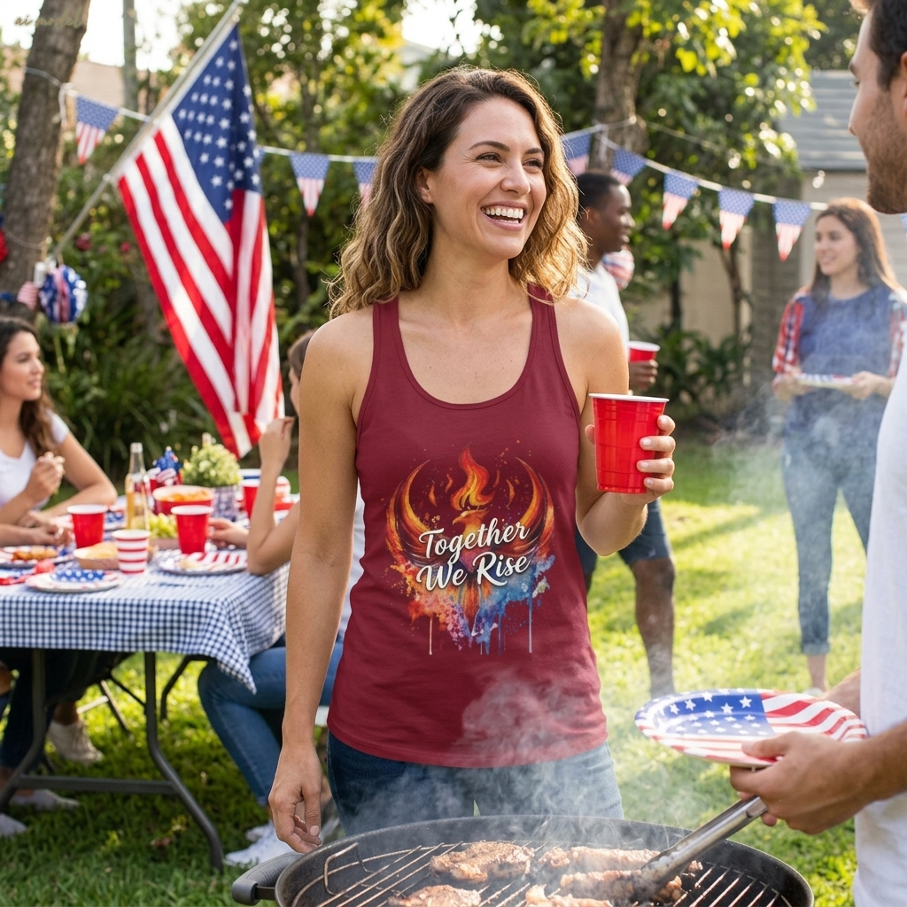 Together We Rise Tank Top | Phoenix Watercolor Racerback Tee | Empowerment Gift