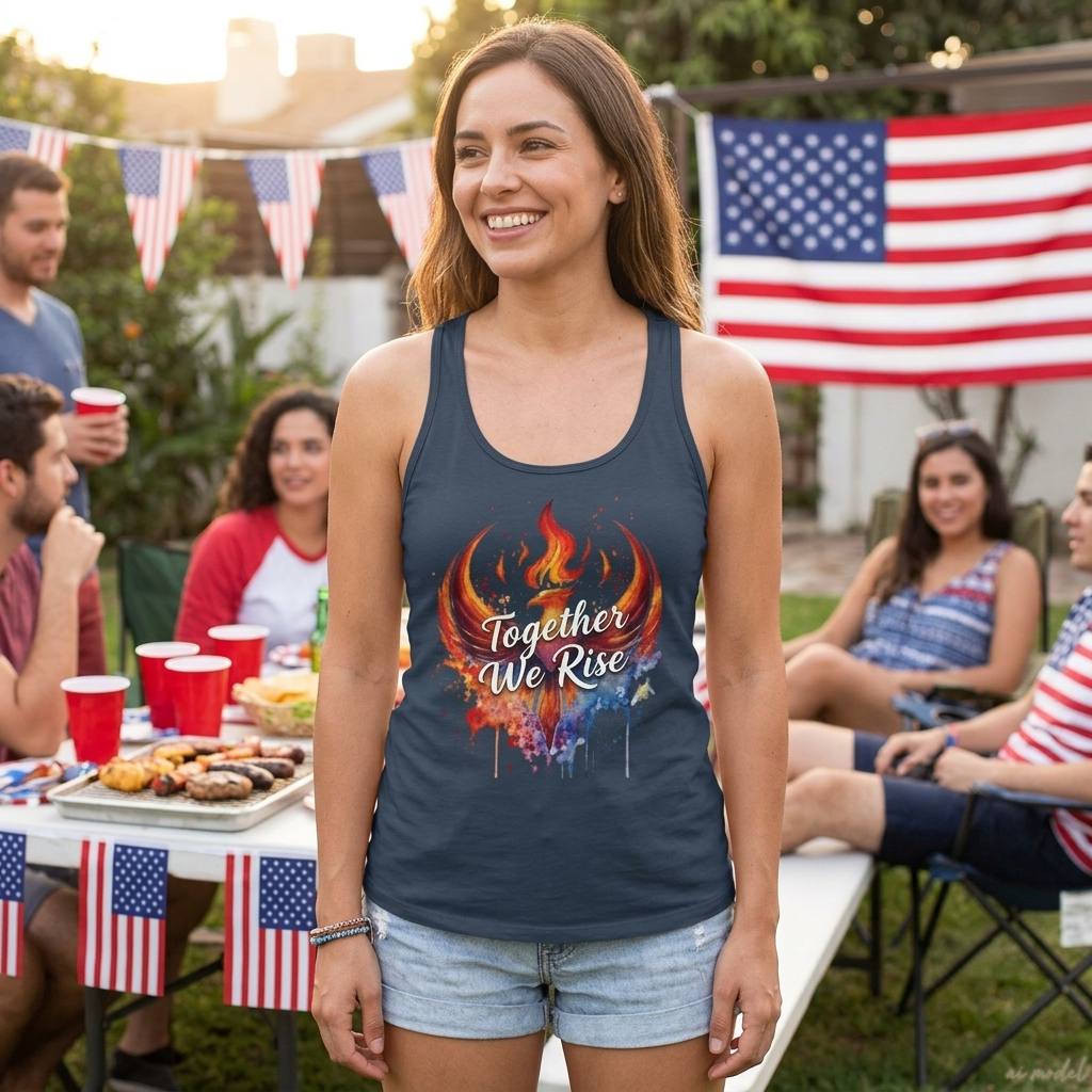 Together We Rise Tank Top | Phoenix Watercolor Racerback Tee | Empowerment Gift
