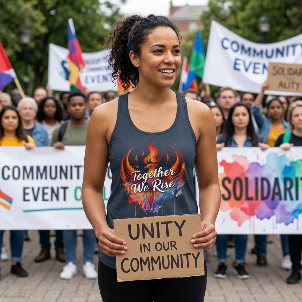 Together We Rise Tank Top | Phoenix Watercolor Racerback Tee | Empowerment Gift