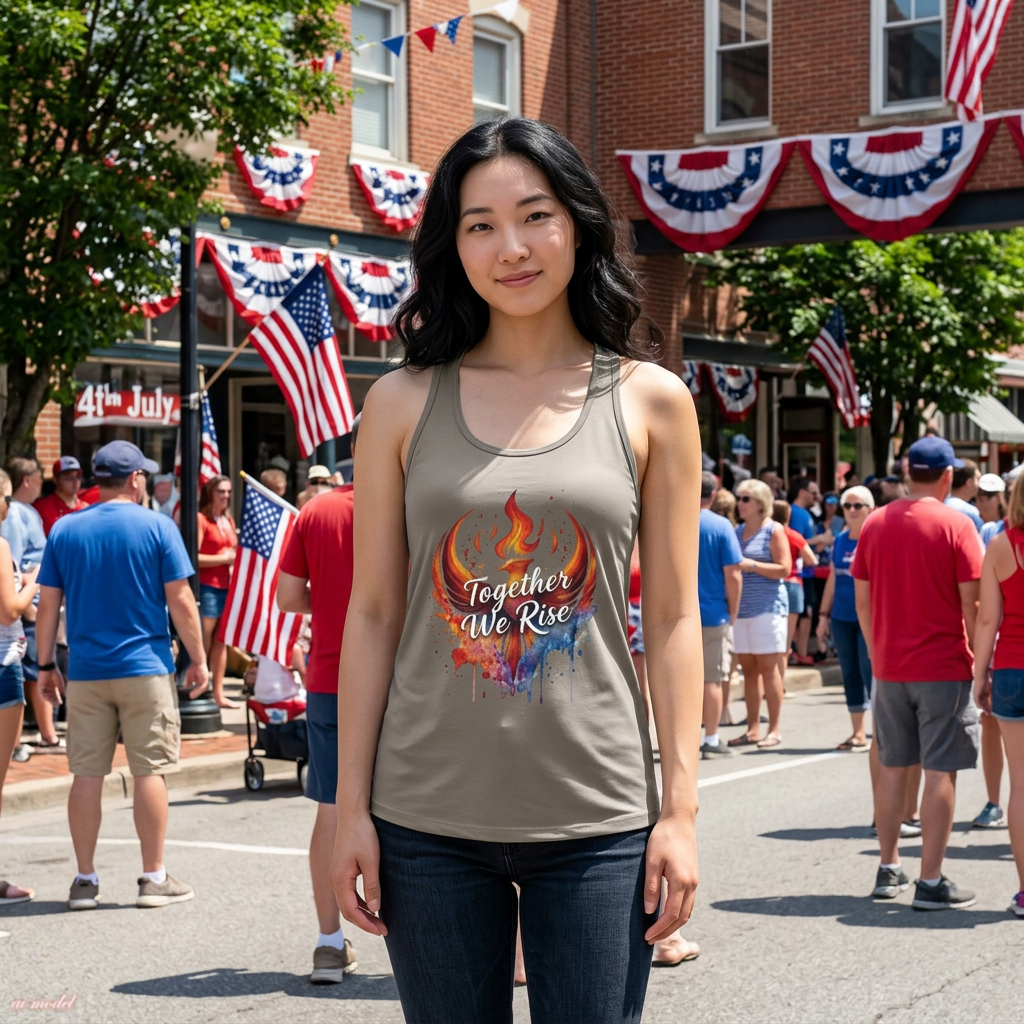 Together We Rise Tank Top | Phoenix Watercolor Racerback Tee | Empowerment Gift