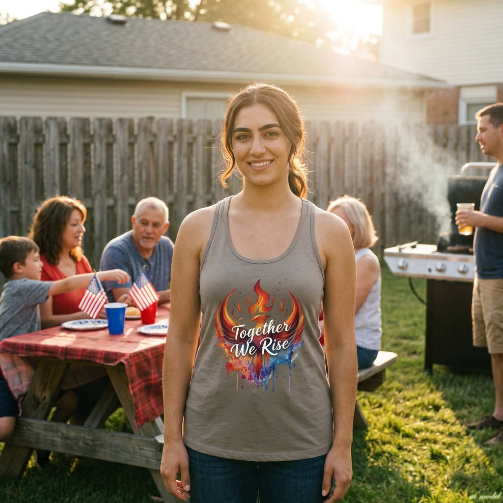 Together We Rise Tank Top | Phoenix Watercolor Racerback Tee | Empowerment Gift