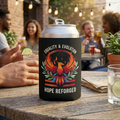 Hope Reforged Can Cooler | Equality & Evolution Drink Holder | Rising Phoenix Design