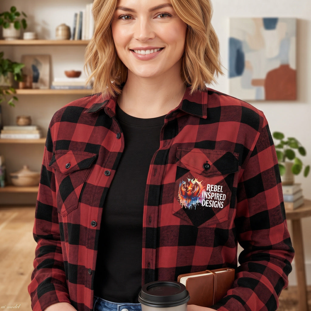 Together We Rise Flannel Shirt | Two-Sided Inspirational Buffalo Check Button-Up