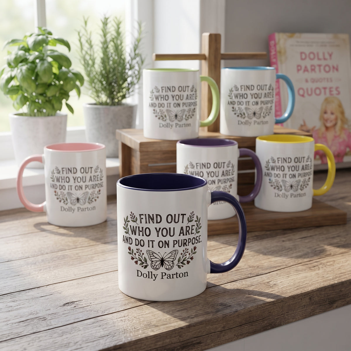 Find Out Who You Are Quote Mug | Dolly Butterfly Accent Mug