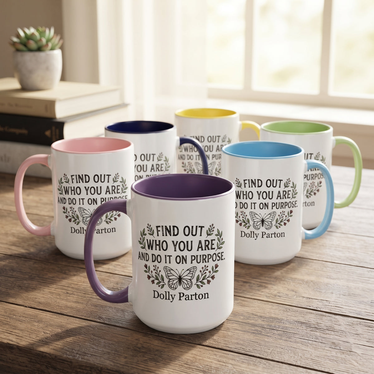 Find Out Who You Are Quote Mug | Dolly Butterfly Accent Mug