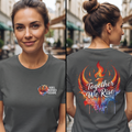 Rebel Inspired Designs Logo T-Shirt | Phoenix Watercolor Chest Print | Together We Rise Graphic Tee