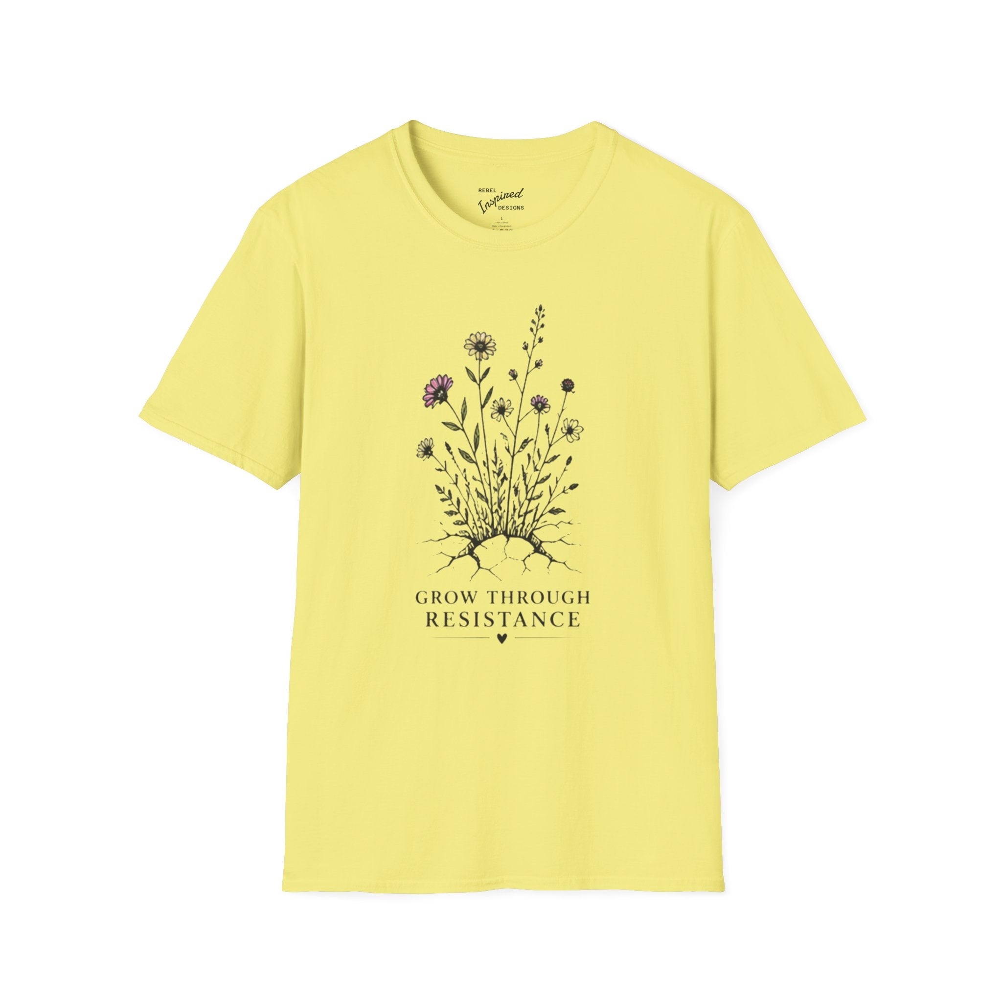 Grow Through Resistance T-Shirt | Wildflower Activist Shirt | Subtle Resistance Tee | Empowerment Gift