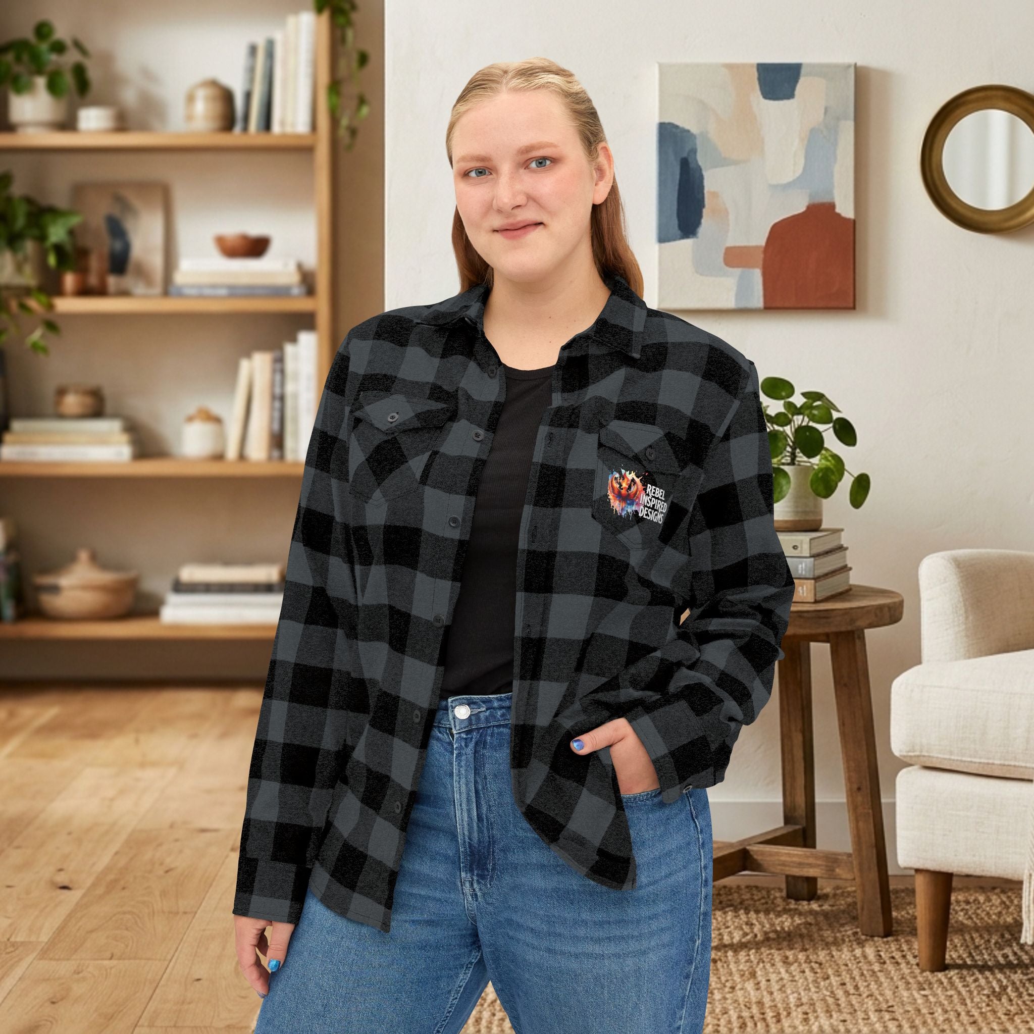 Together We Rise Flannel Shirt | Two-Sided Inspirational Buffalo Check Button-Up
