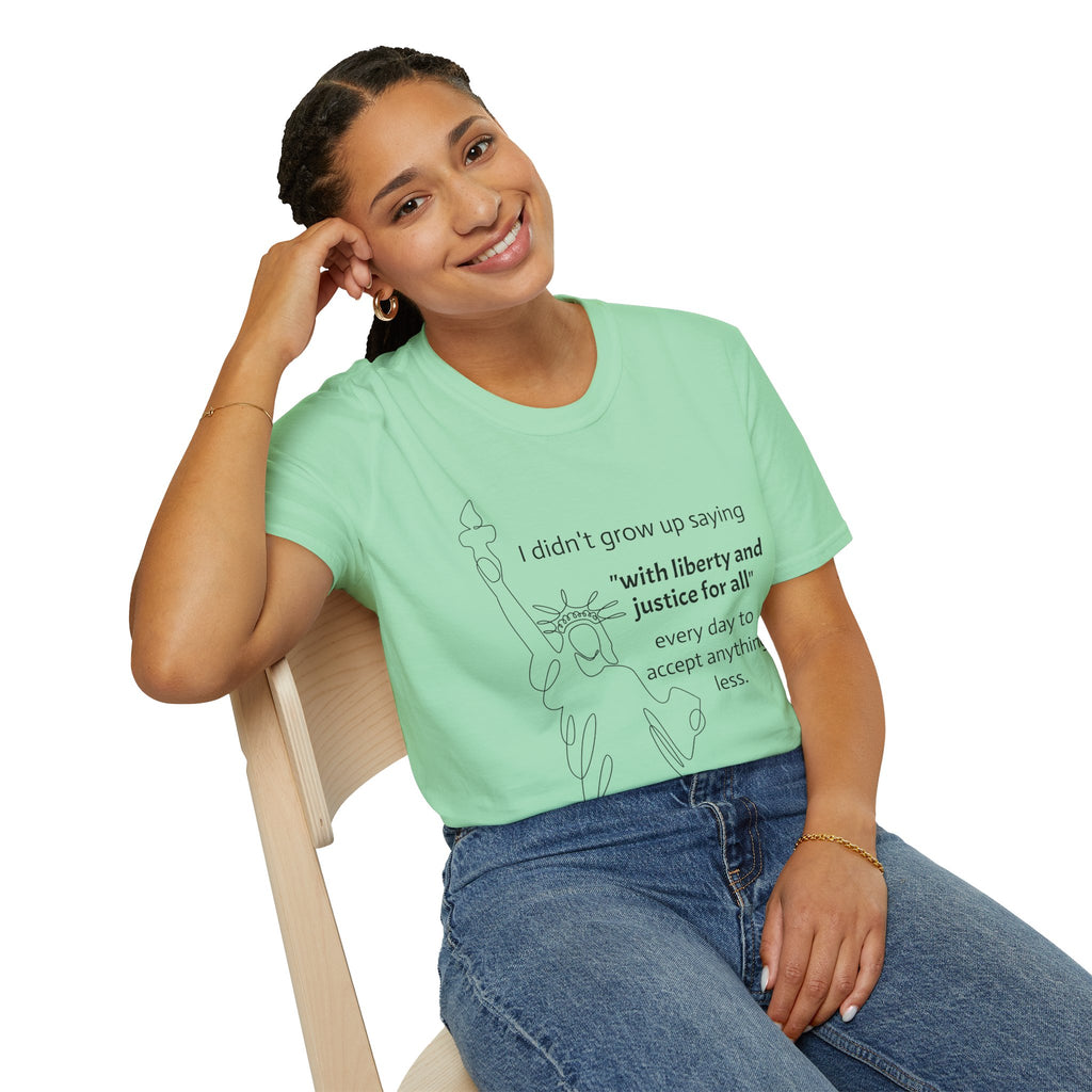 Liberty and Justice For All T-Shirt, Statue of Liberty Unisex Tee, Equality Shirt