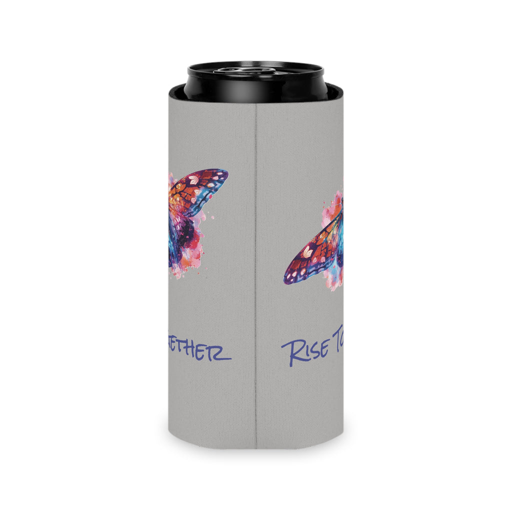 Butterfly Rise Together Can Cooler | Inspirational Watercolor Design | Activist Gift