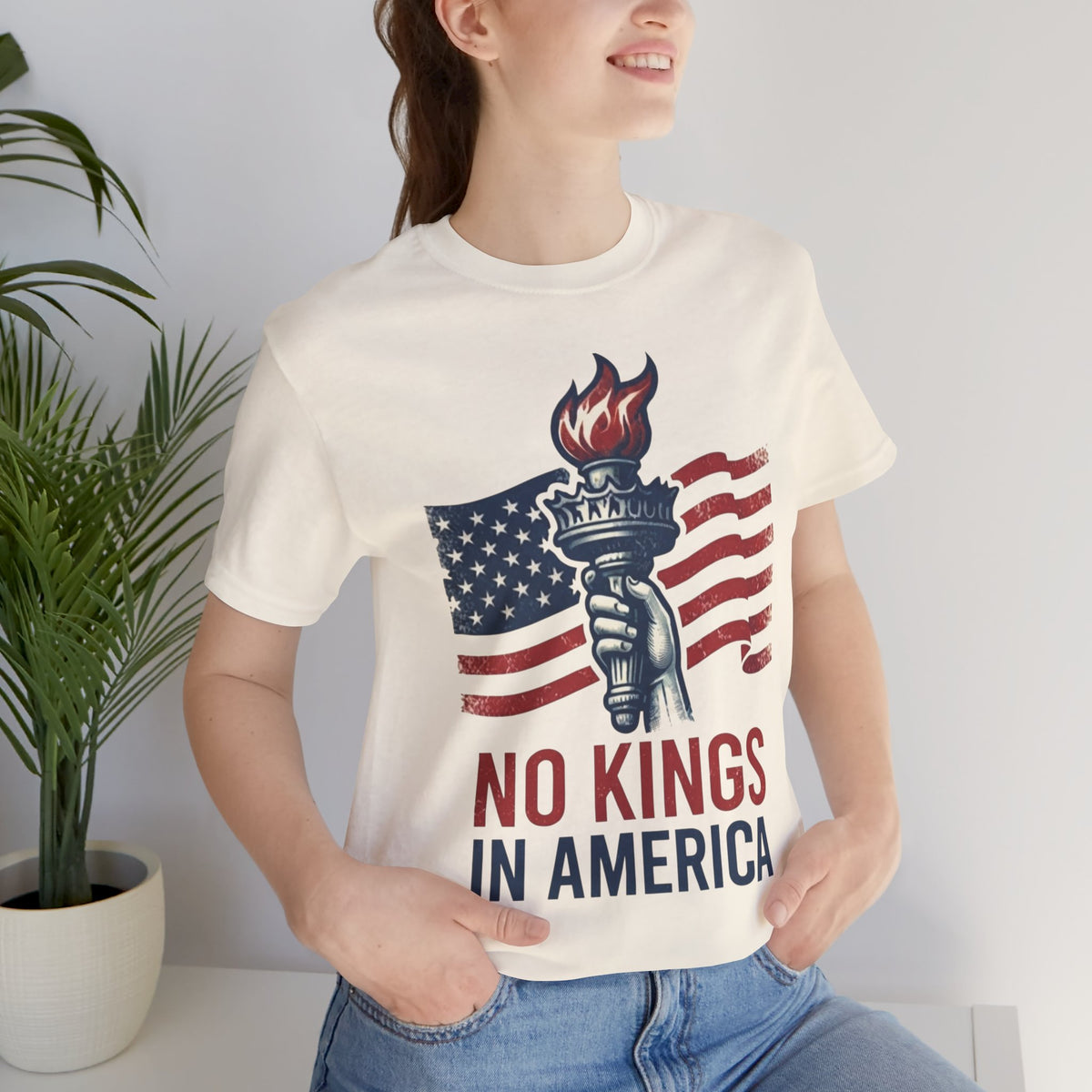 No Kings in America T-Shirt | Patriotic Liberty Graphic Tee | Activist Protest Top