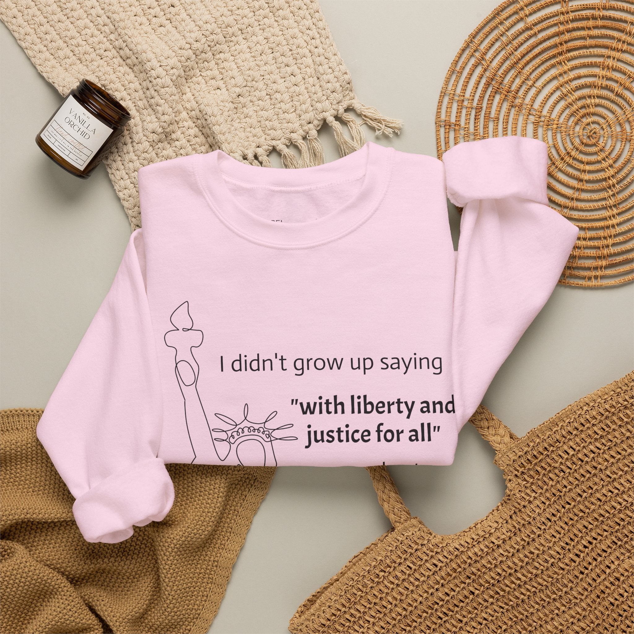 Liberty and Justice Crewneck Sweatshirt | Statue of Liberty Pullover | Equality and Freedom Gift