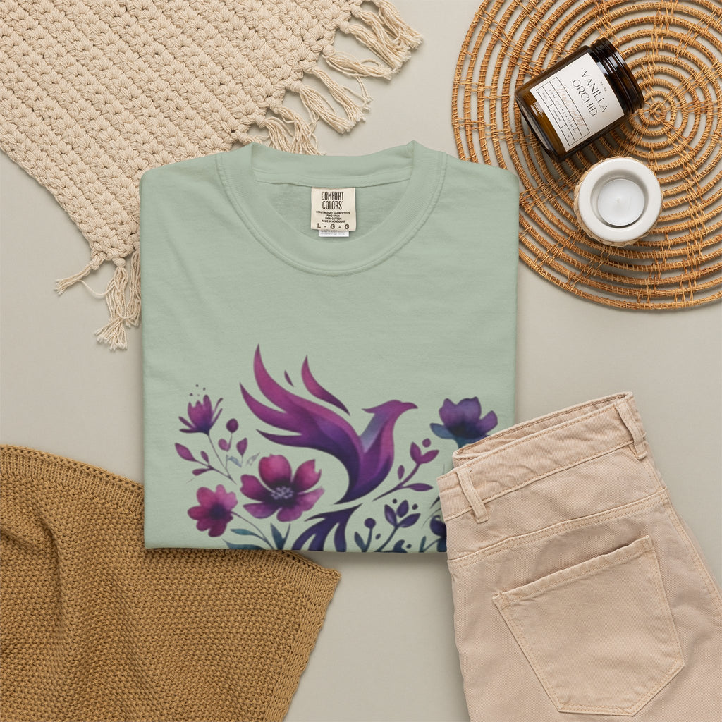 Radicalized by Basic Decency T-shirt | Floral Phoenix Graphic Tee | Activist Gift