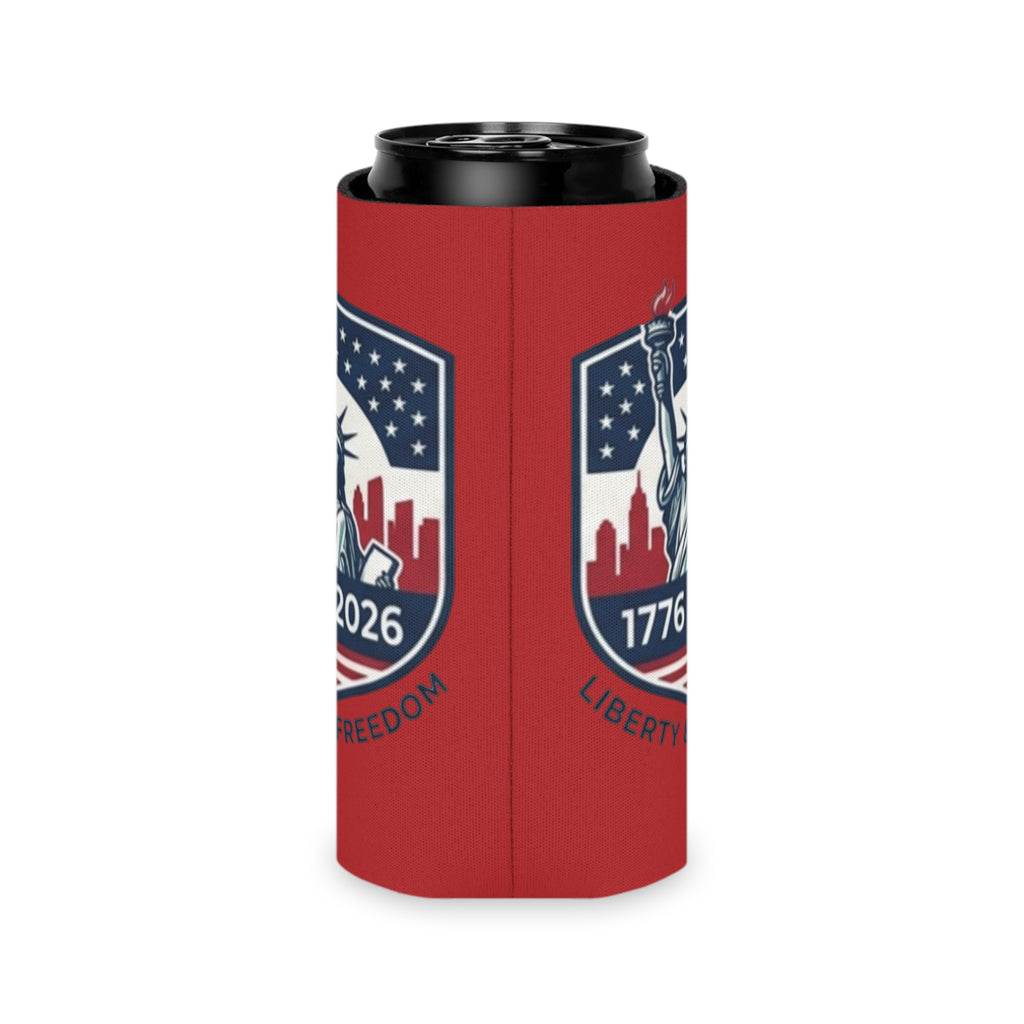 Statue of Liberty 1776-2026 Can Cooler | Patriotic Beer Sleeve | Liberty & Freedom Drink Holder