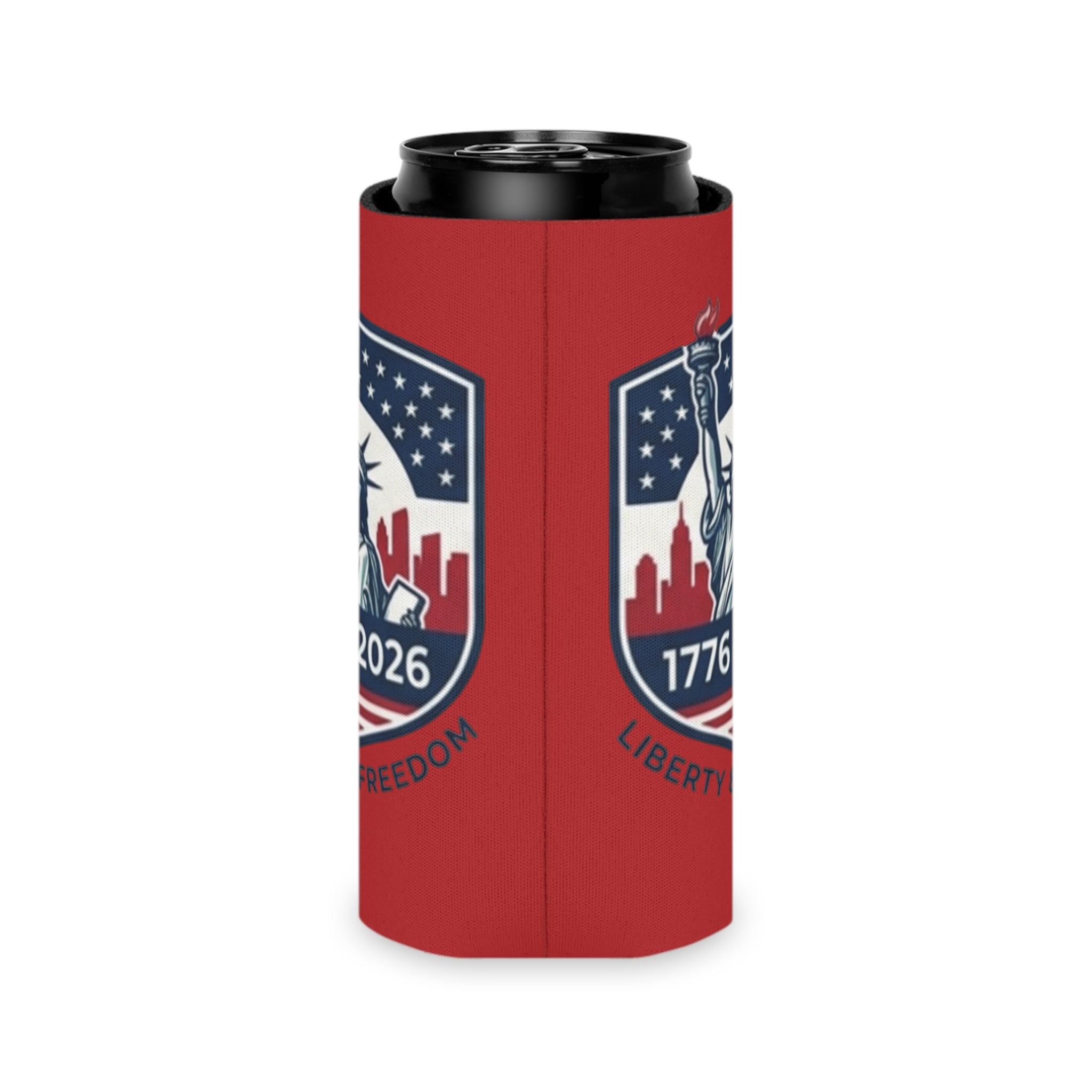 Statue of Liberty 1776-2026 Can Cooler | Patriotic Beer Sleeve | Liberty & Freedom Drink Holder