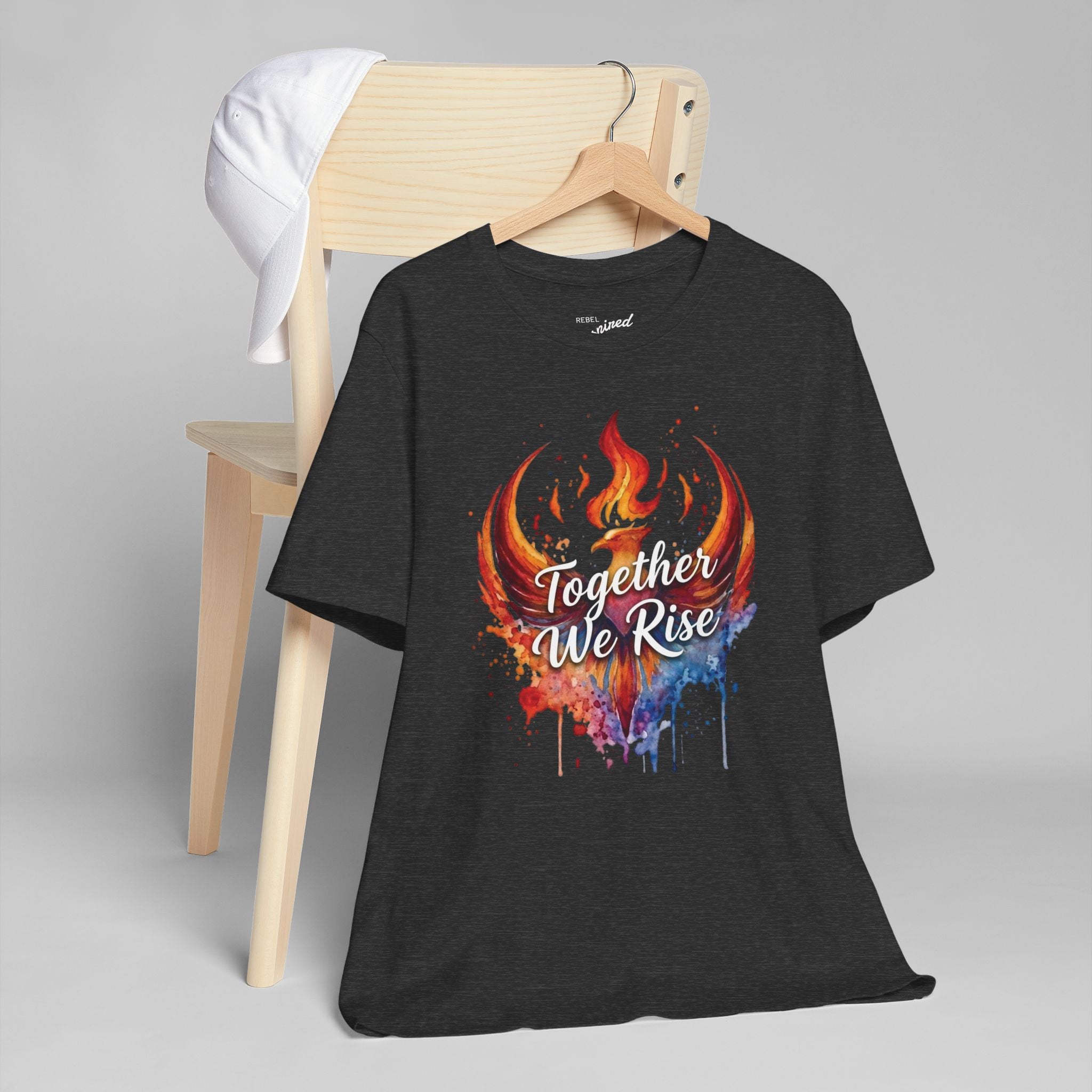 Phoenix Watercolor 'Together We Rise' T-Shirt | Inspirational Flame Design | Activist Tee