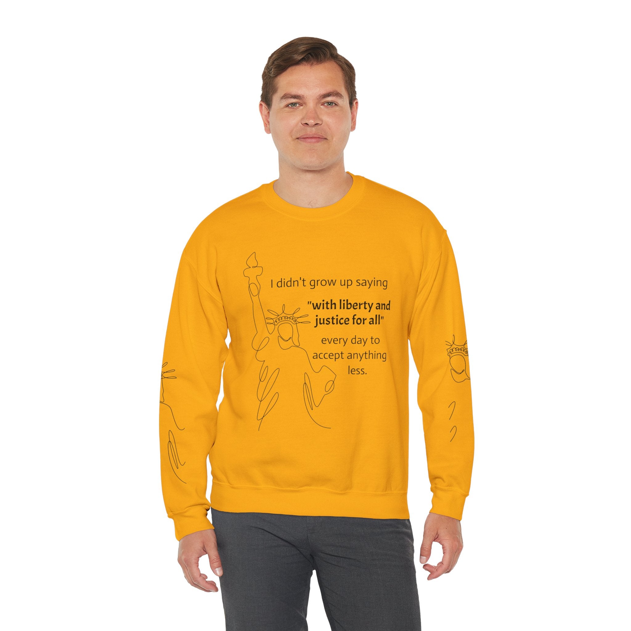 Liberty and Justice Crewneck Sweatshirt | Statue of Liberty Pullover | Equality and Freedom Gift
