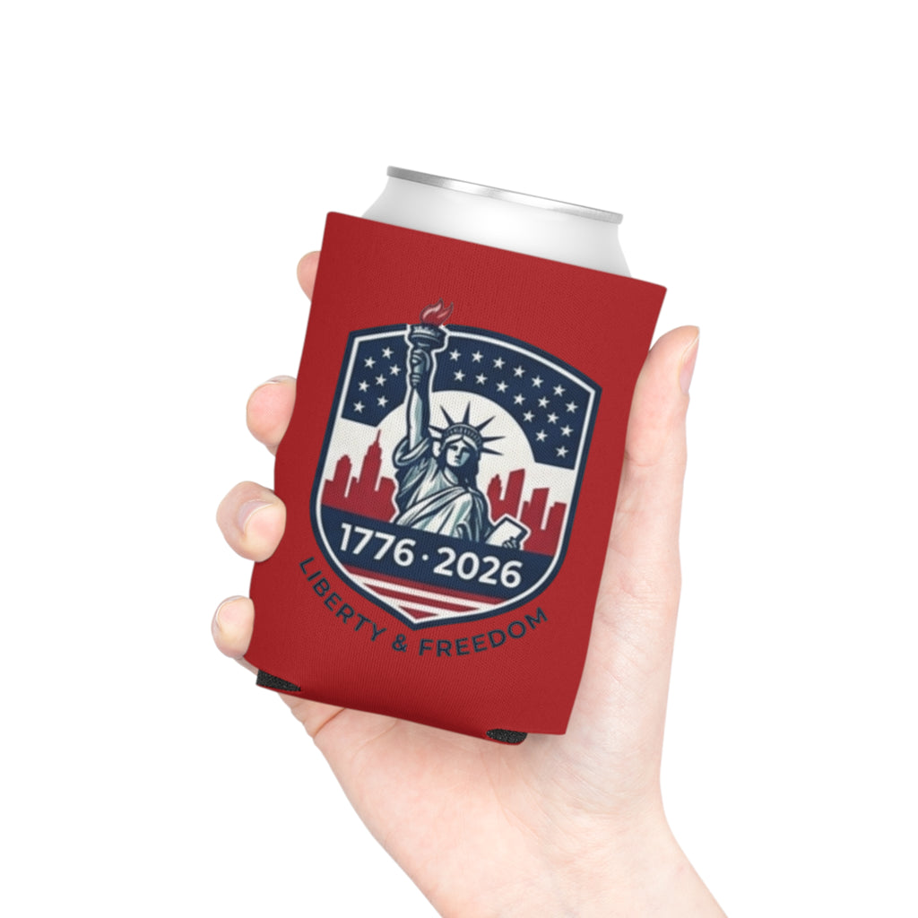 Statue of Liberty 1776-2026 Can Cooler | Patriotic Beer Sleeve | Liberty & Freedom Drink Holder