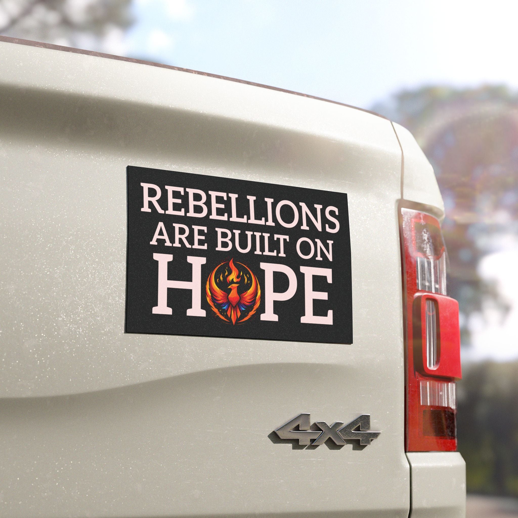Rising Phoenix Black Car Magnet | Rebellions Are Built On Hope Decal | Activist Gift