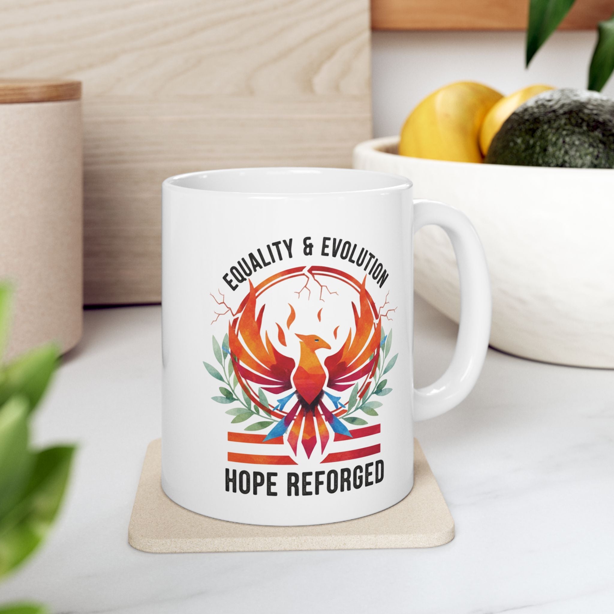 Hope Reforged Coffee Mug | Equality and Evolution Ceramic Mug 11oz 15oz | Activist Gift