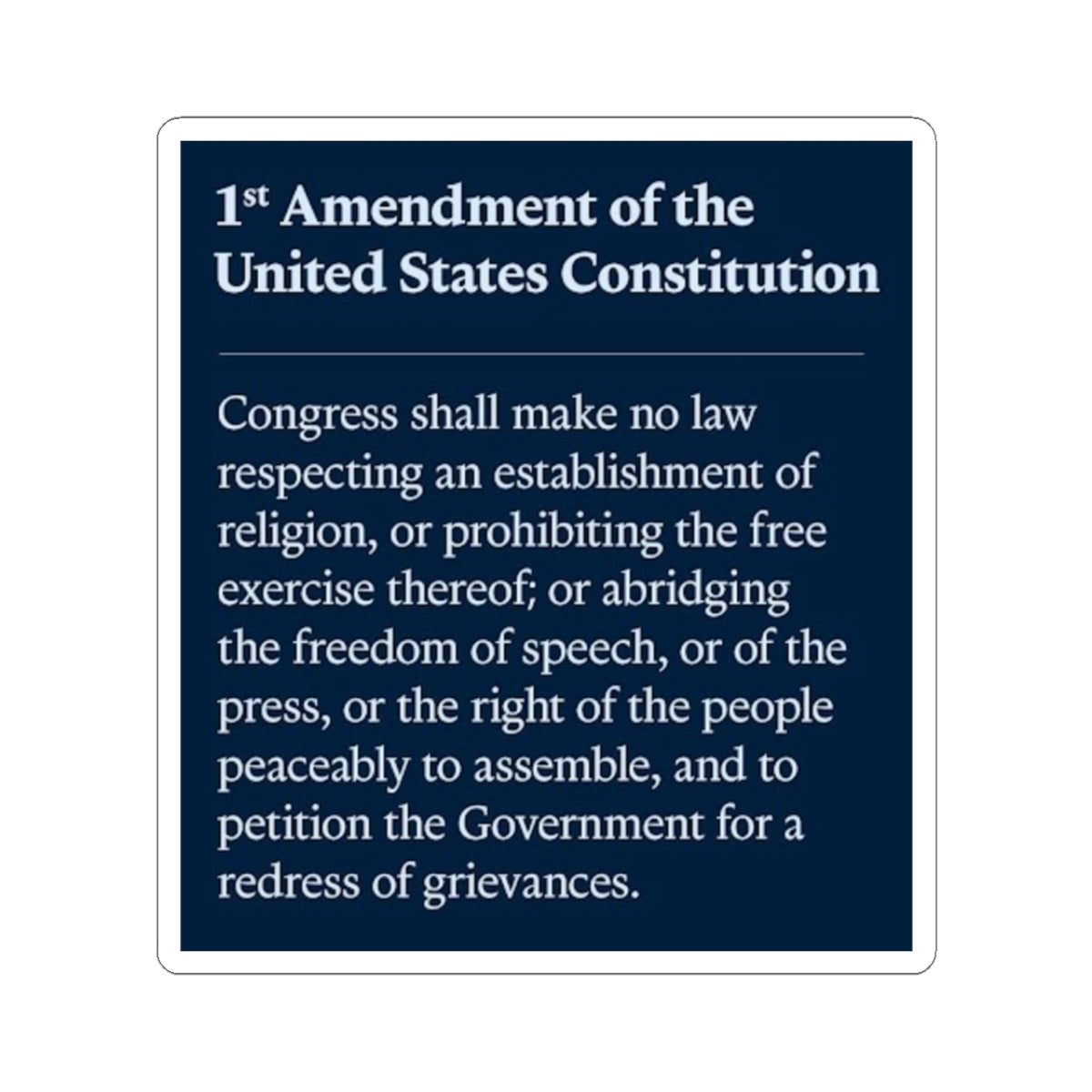 1st Amendment Sticker | Free Speech Vinyl Decal | Political Laptop Sticker