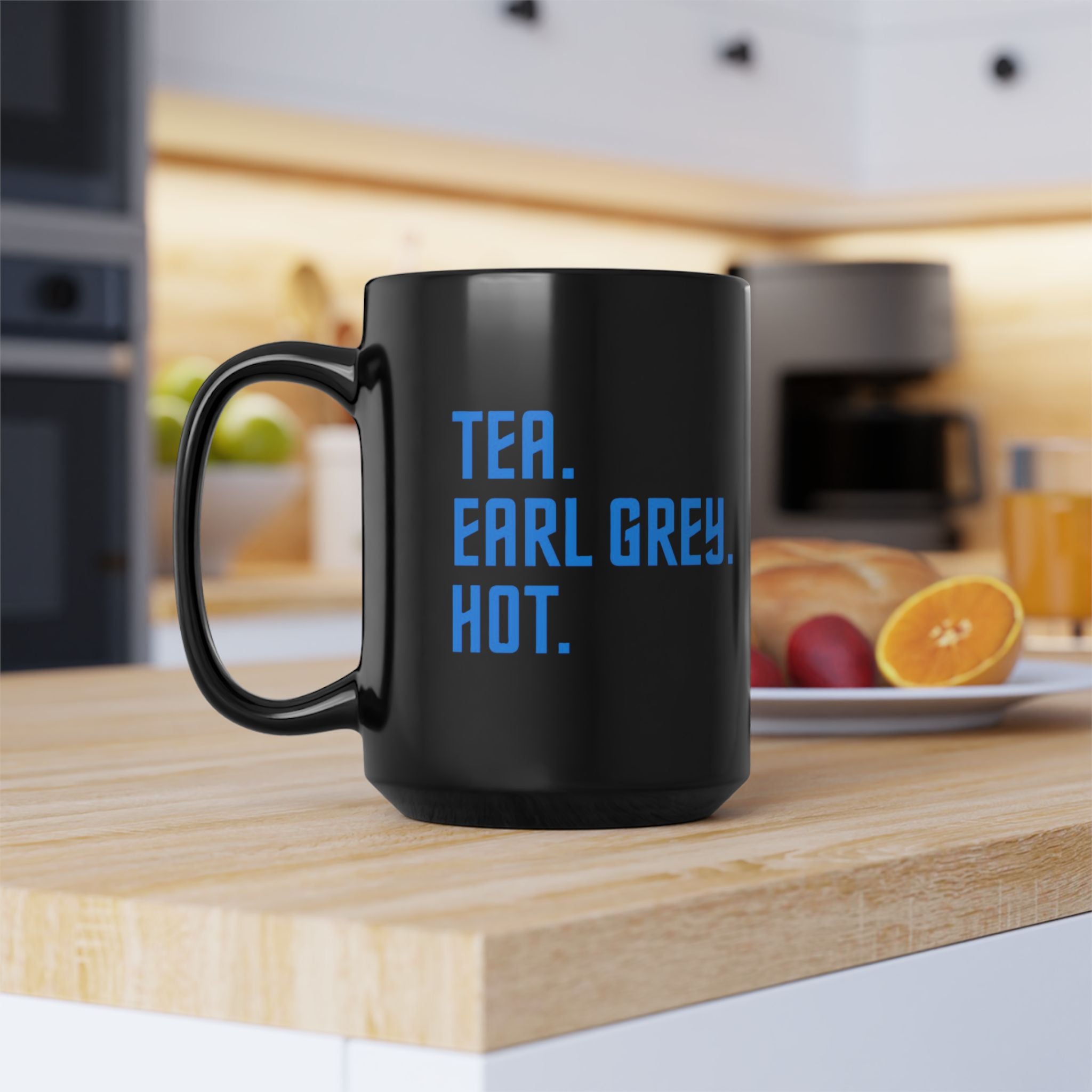Tea Earl Grey Hot Mug | Black Ceramic Coffee Cup | Sci-fi Fan Gift