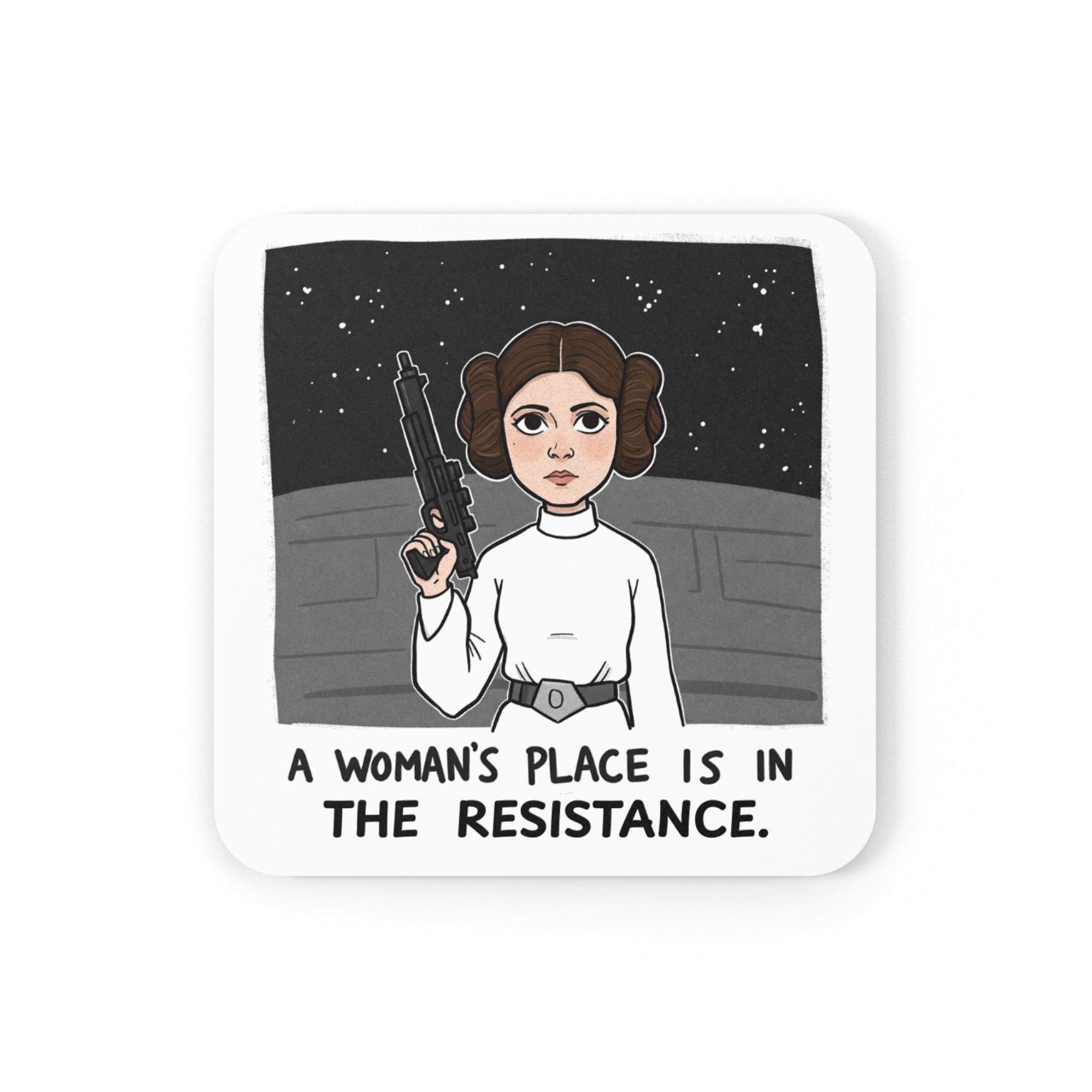 A Woman's Place is in the Resistance Coasters | Sci-fi Inspired Gifts