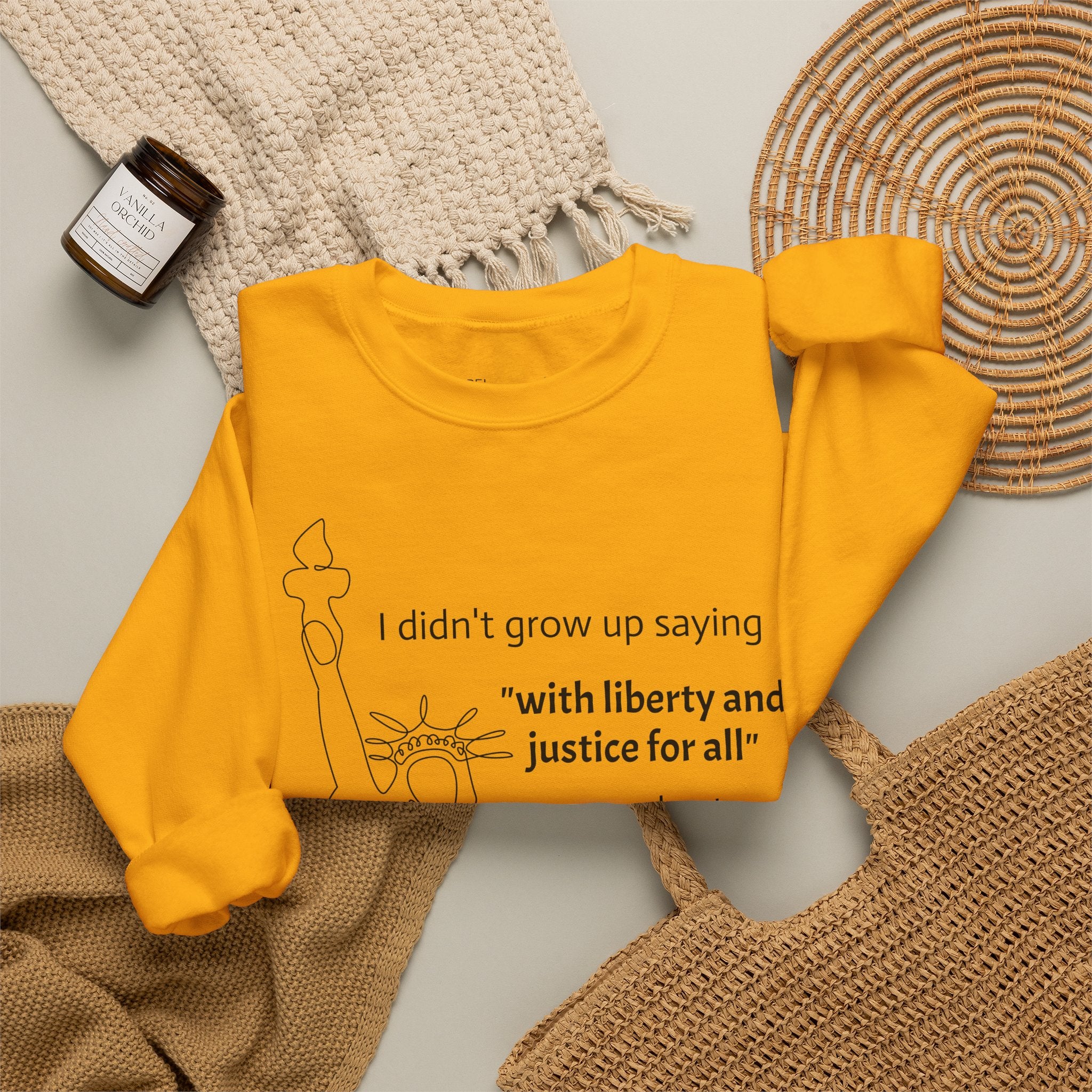 Liberty and Justice Crewneck Sweatshirt | Statue of Liberty Pullover | Equality and Freedom Gift