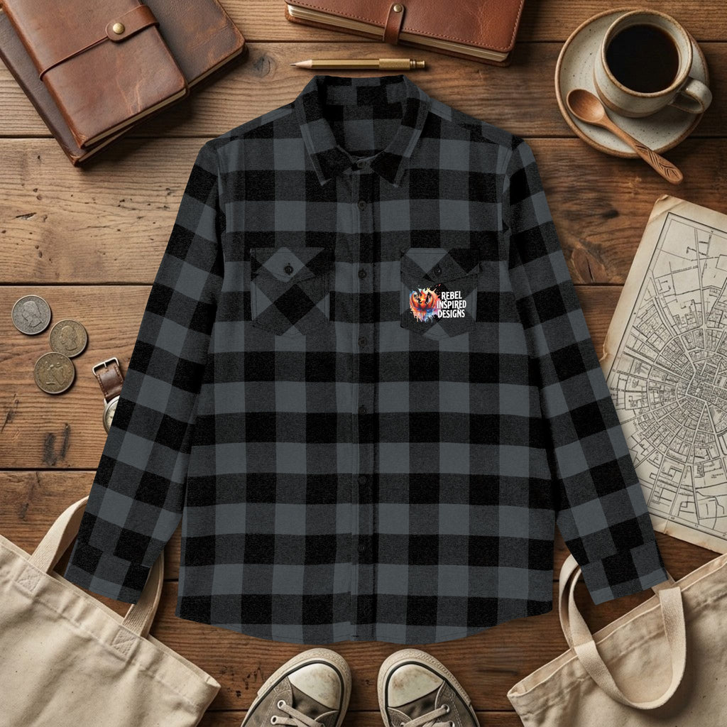 Together We Rise Flannel Shirt | Two-Sided Inspirational Buffalo Check Button-Up