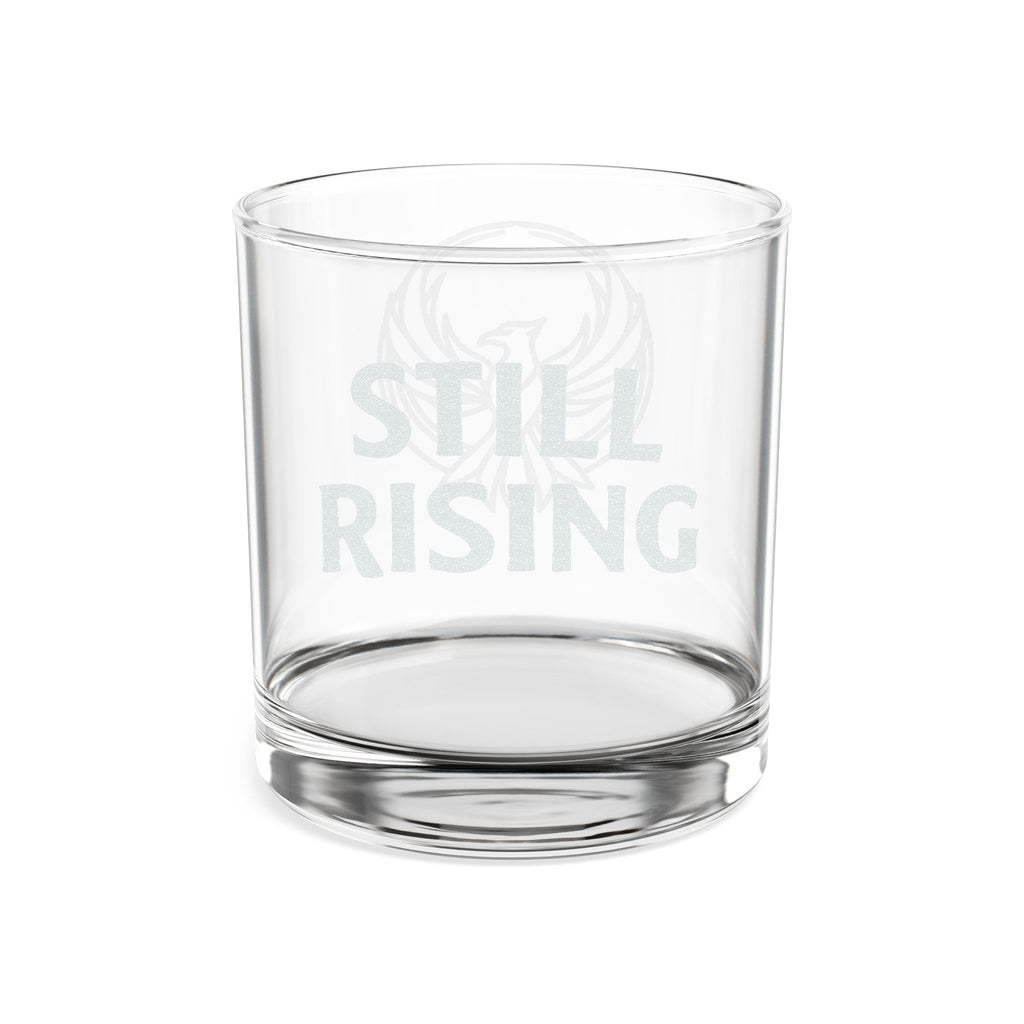 Still Rising Engraved 10.5 oz Rocks Glass | Rising Phoenix Emblem Whiskey Glass