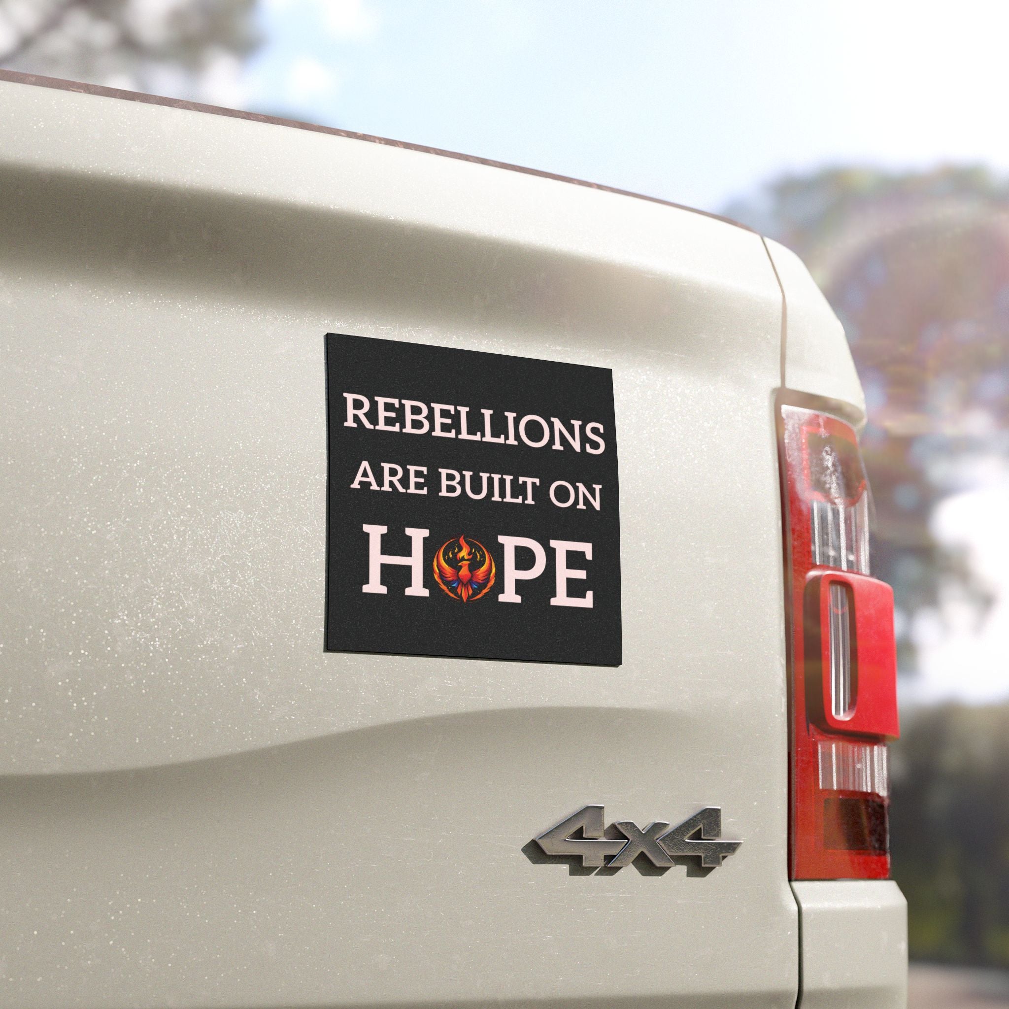 Rising Phoenix Black Car Magnet | Rebellions Are Built On Hope Decal | Activist Gift