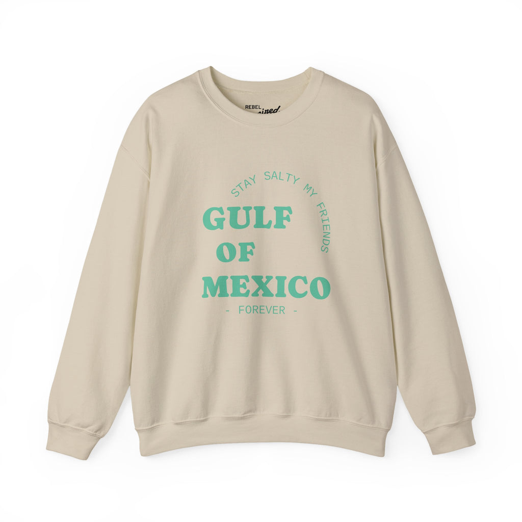Stay Salty Unisex Sweatshirt, Gulf of Mexico Crewneck, Coastal Humor Vacation Gift