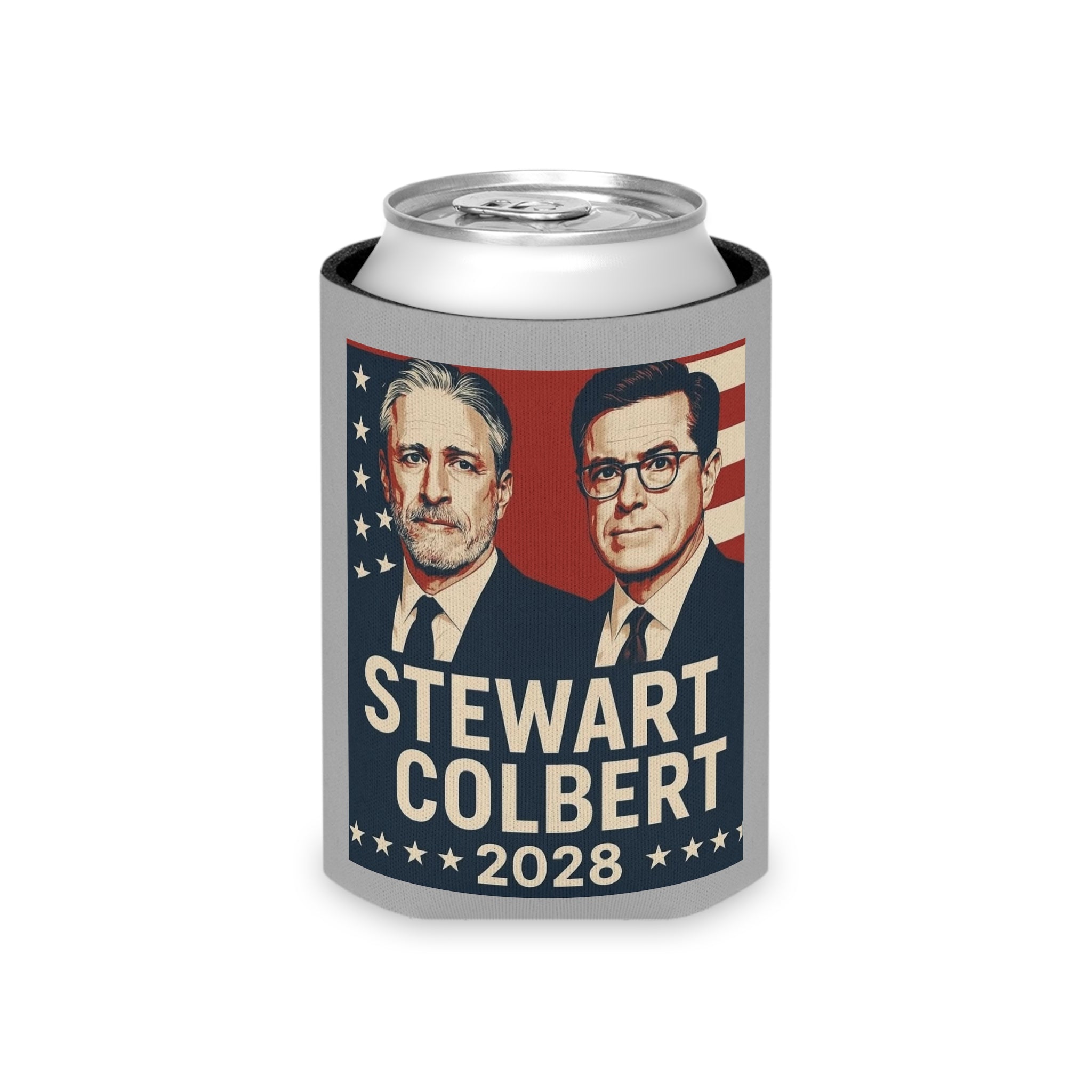 Stewart Colbert 2028 Can Cooler, Political Humor Beverage Holder, Insulated Drink Sleeve