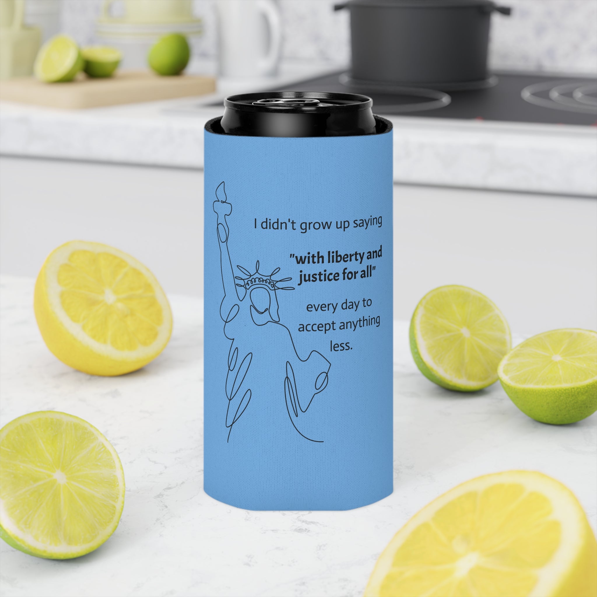 Statue of Liberty Can Cooler | Patriotic Beverage Sleeve | Activist Gift