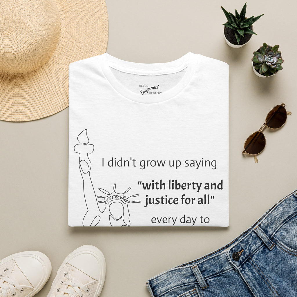 Liberty and Justice For All T-Shirt, Statue of Liberty Unisex Tee, Equality Shirt