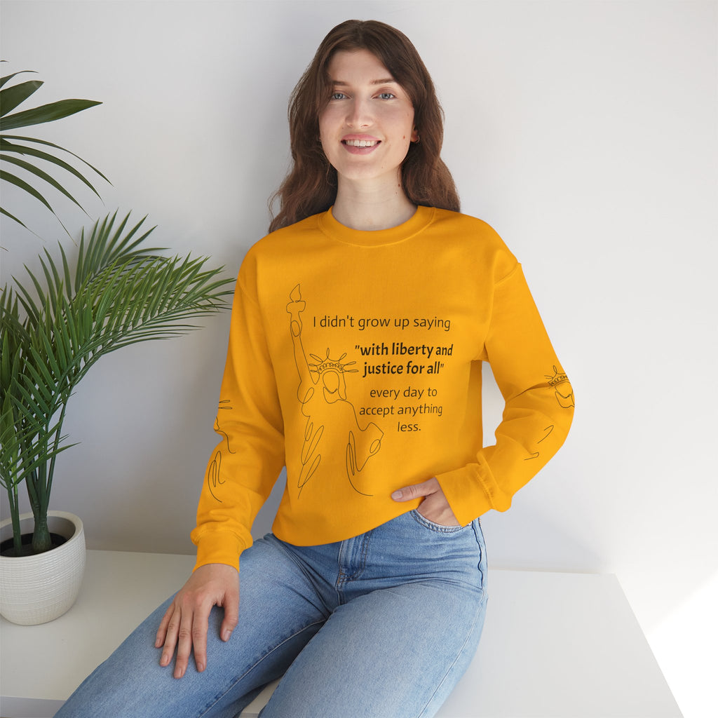 Liberty and Justice Crewneck Sweatshirt | Statue of Liberty Pullover | Equality and Freedom Gift