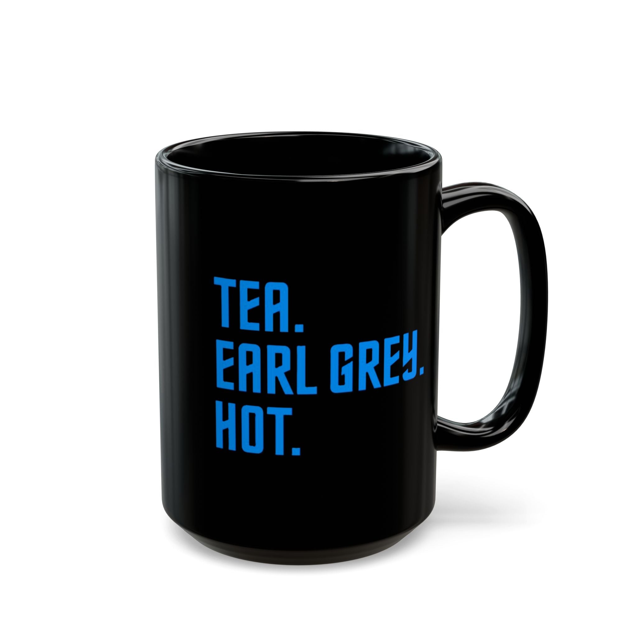 Tea Earl Grey Hot Mug | Black Ceramic Coffee Cup | Sci-fi Fan Gift