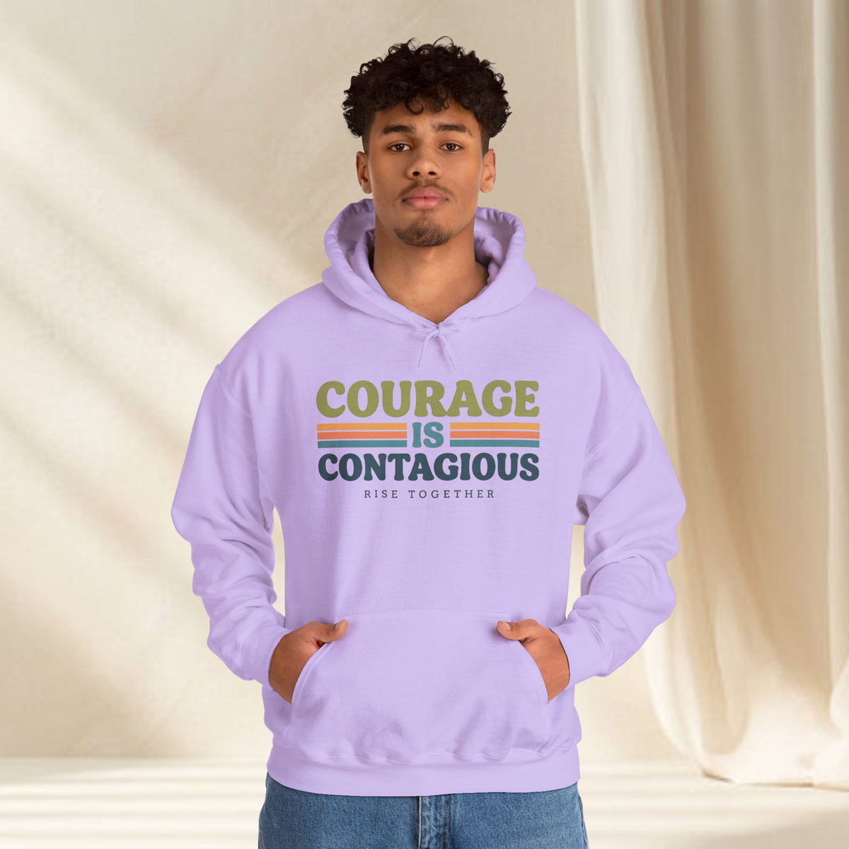 Courage Is Contagious Hoodie | Inspirational Sweatshirt | Rise Together Design