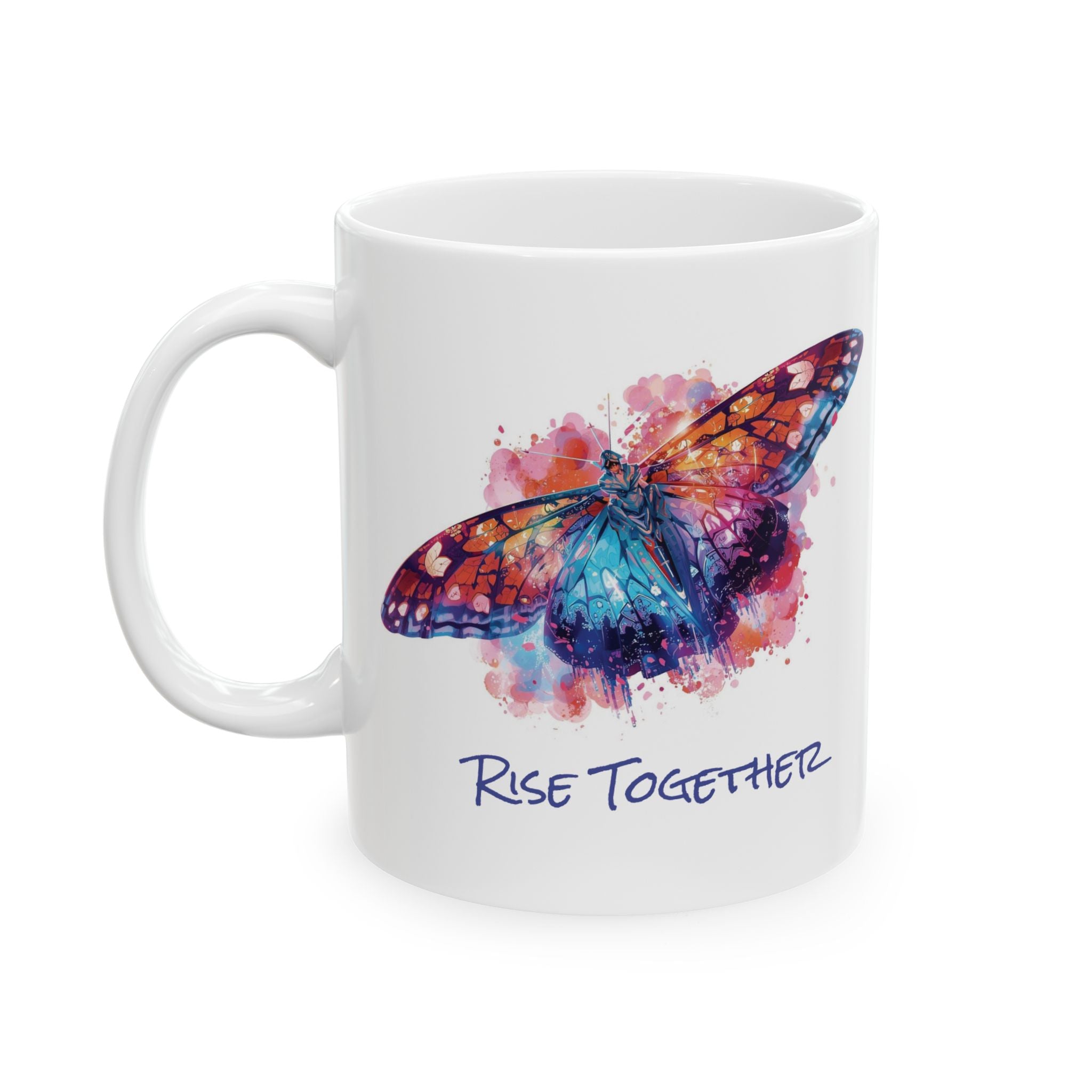Butterfly Rise Together Coffee Mug | Inspirational Ceramic Mug 11oz 15oz | Activist Gift