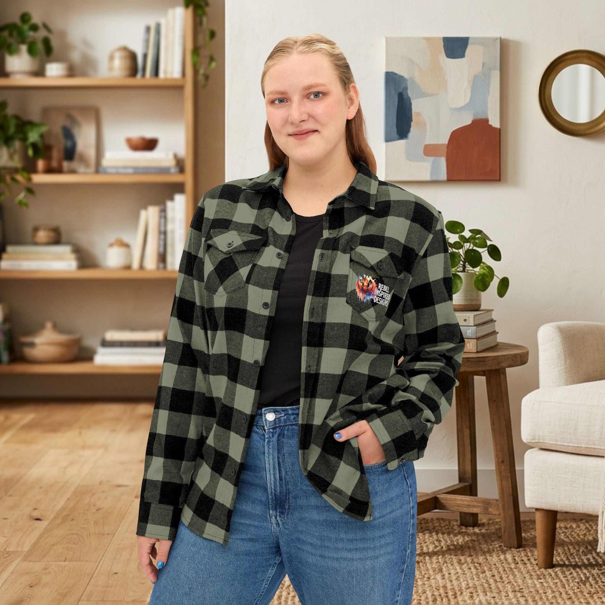Together We Rise Flannel Shirt | Two-Sided Inspirational Buffalo Check Button-Up