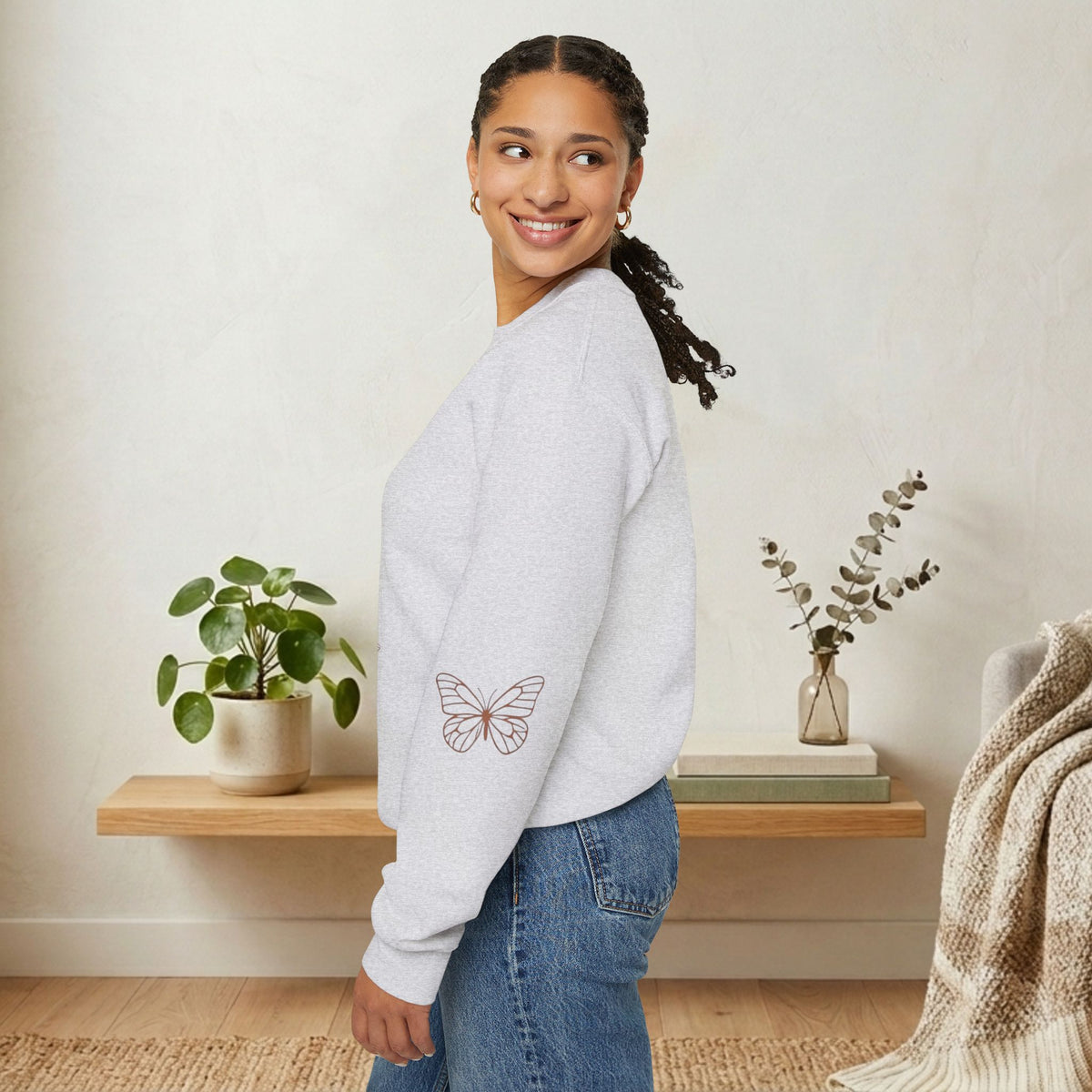 Find Out Who You Are Quote Sweatshirt | Dolly Butterfly Motivational Crewneck
