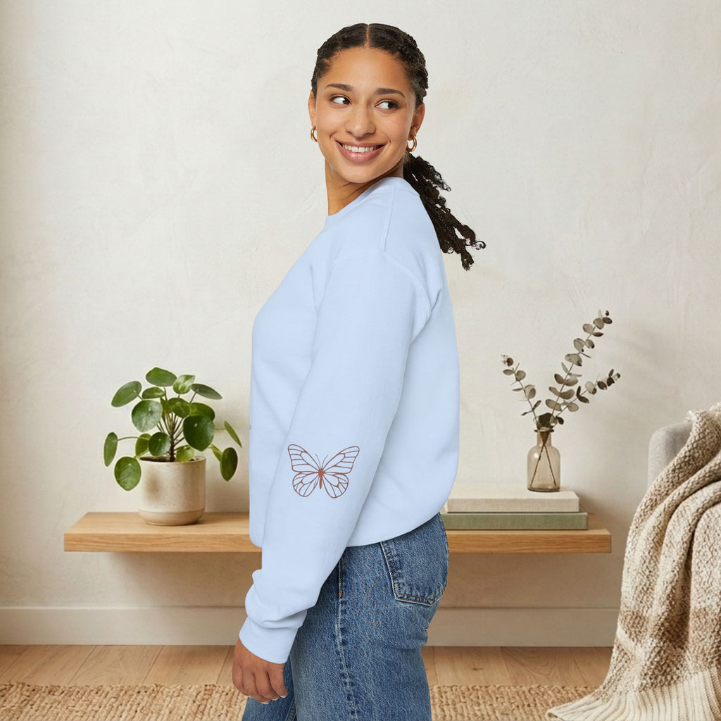 Find Out Who You Are Quote Sweatshirt | Dolly Butterfly Motivational Crewneck