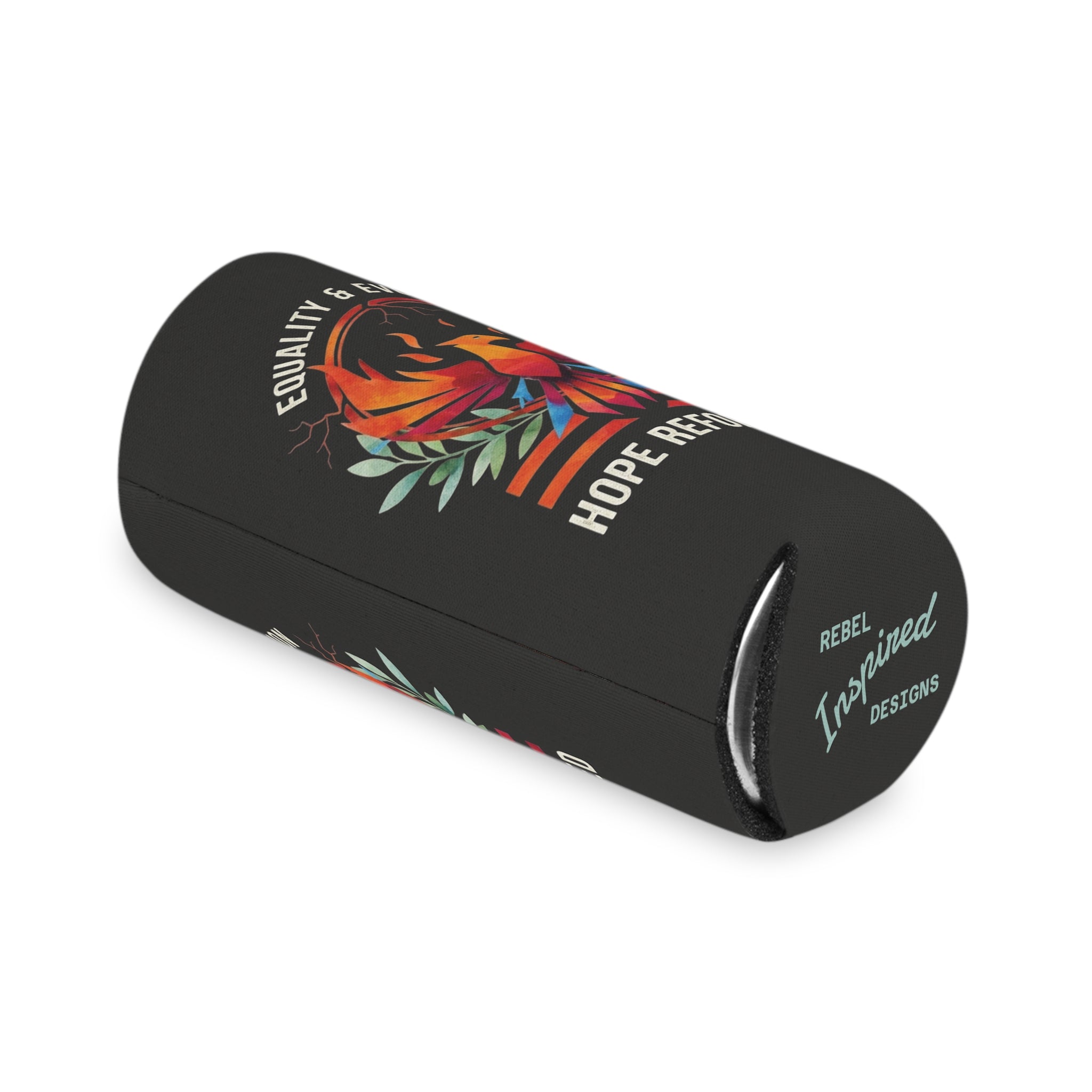 Hope Reforged Can Cooler | Equality & Evolution Drink Holder | Rising Phoenix Design