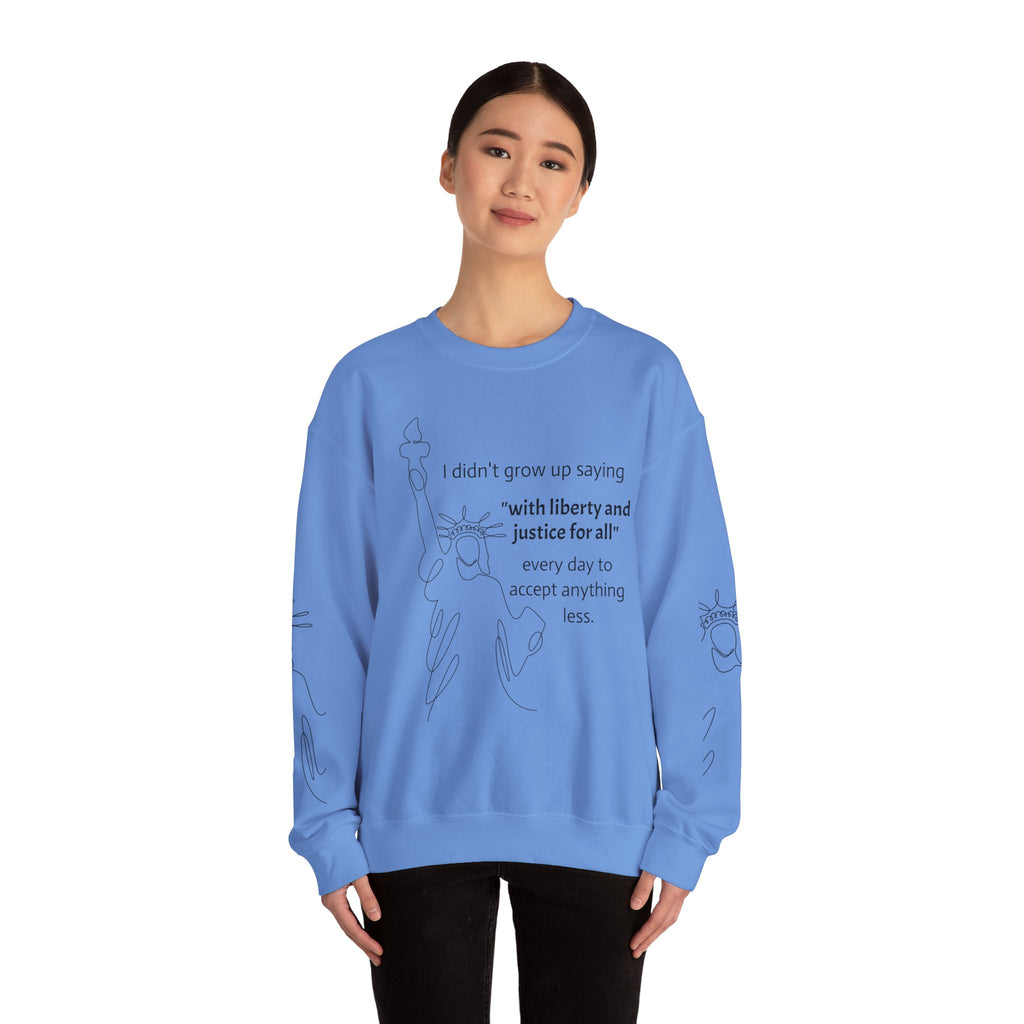 Liberty and Justice Crewneck Sweatshirt | Statue of Liberty Pullover | Equality and Freedom Gift