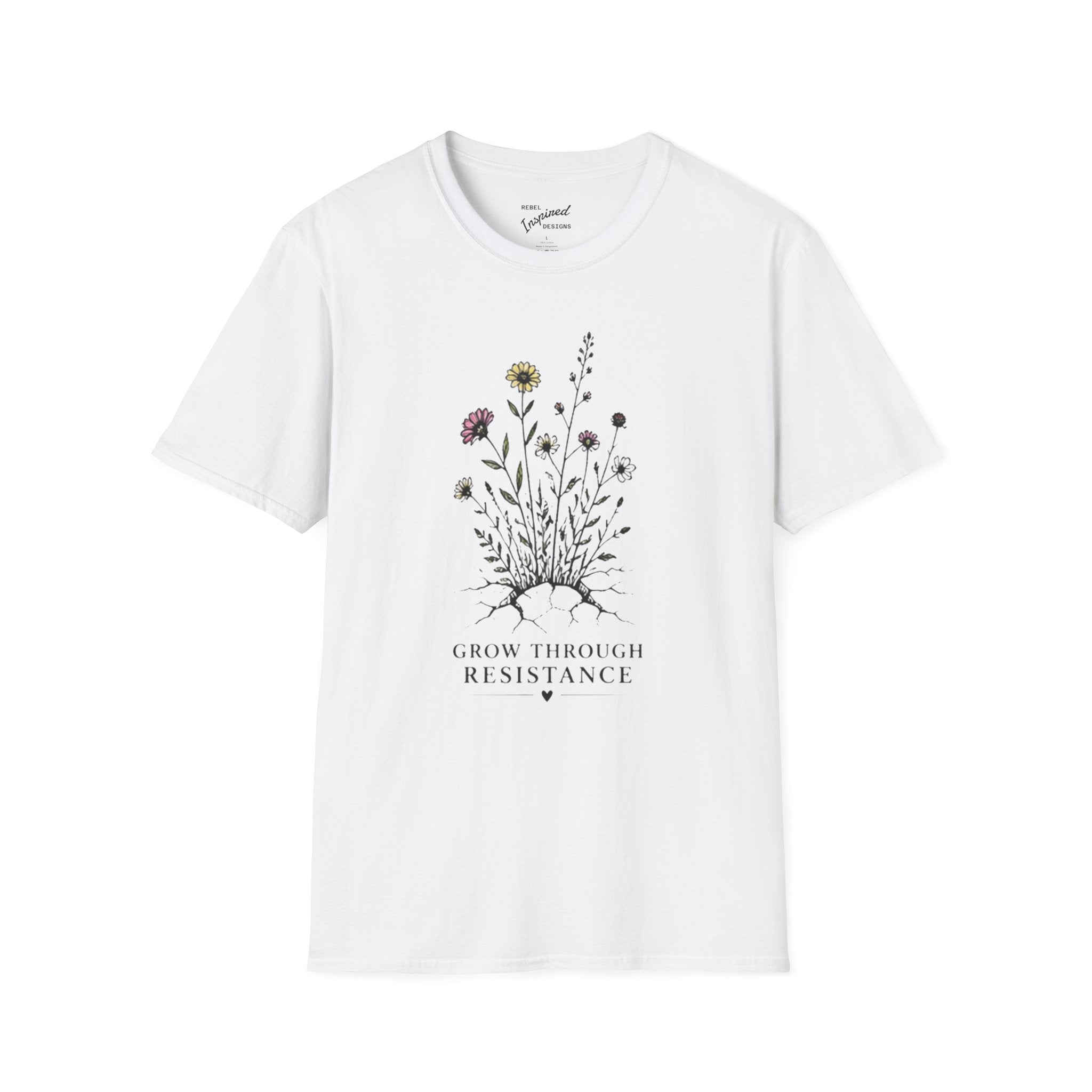 Grow Through Resistance T-Shirt | Wildflower Activist Shirt | Subtle Resistance Tee | Empowerment Gift