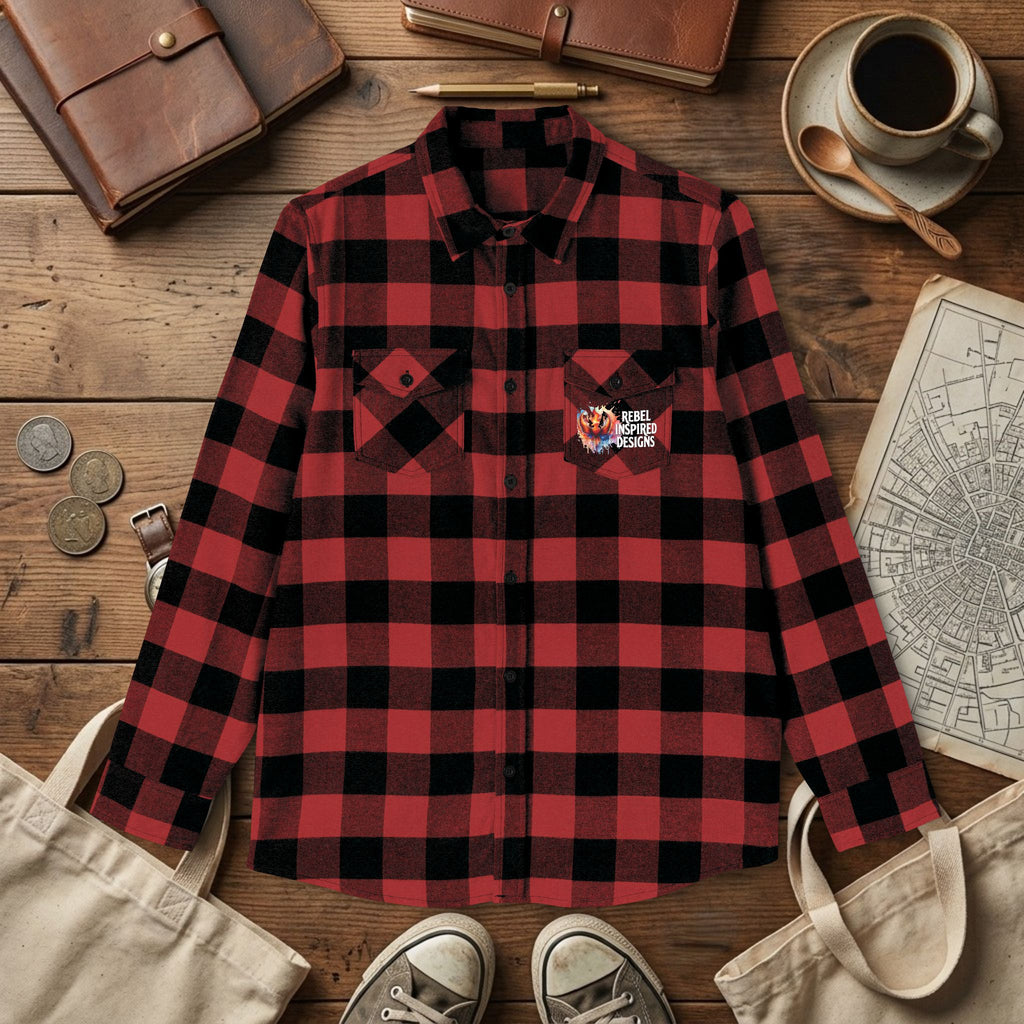 Together We Rise Flannel Shirt | Two-Sided Inspirational Buffalo Check Button-Up
