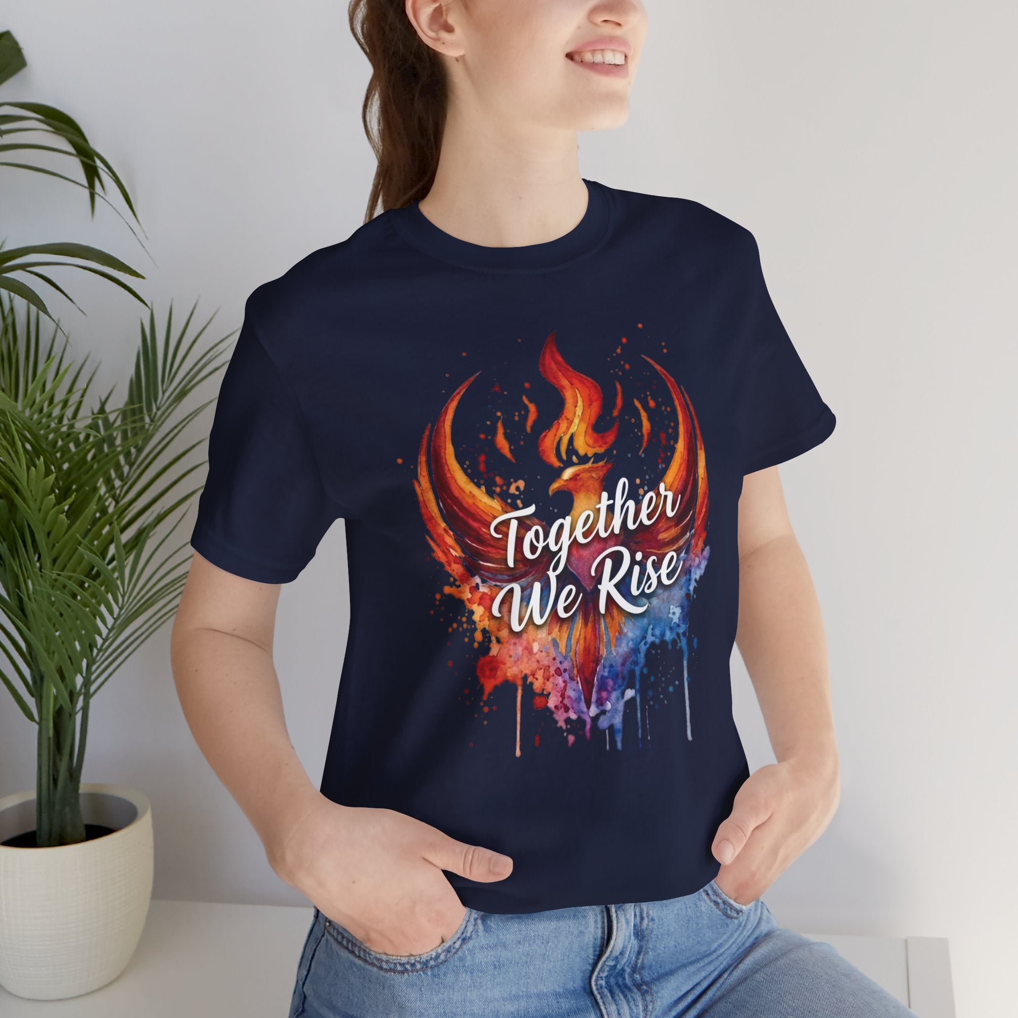 Phoenix Watercolor 'Together We Rise' T-Shirt | Inspirational Flame Design | Activist Tee