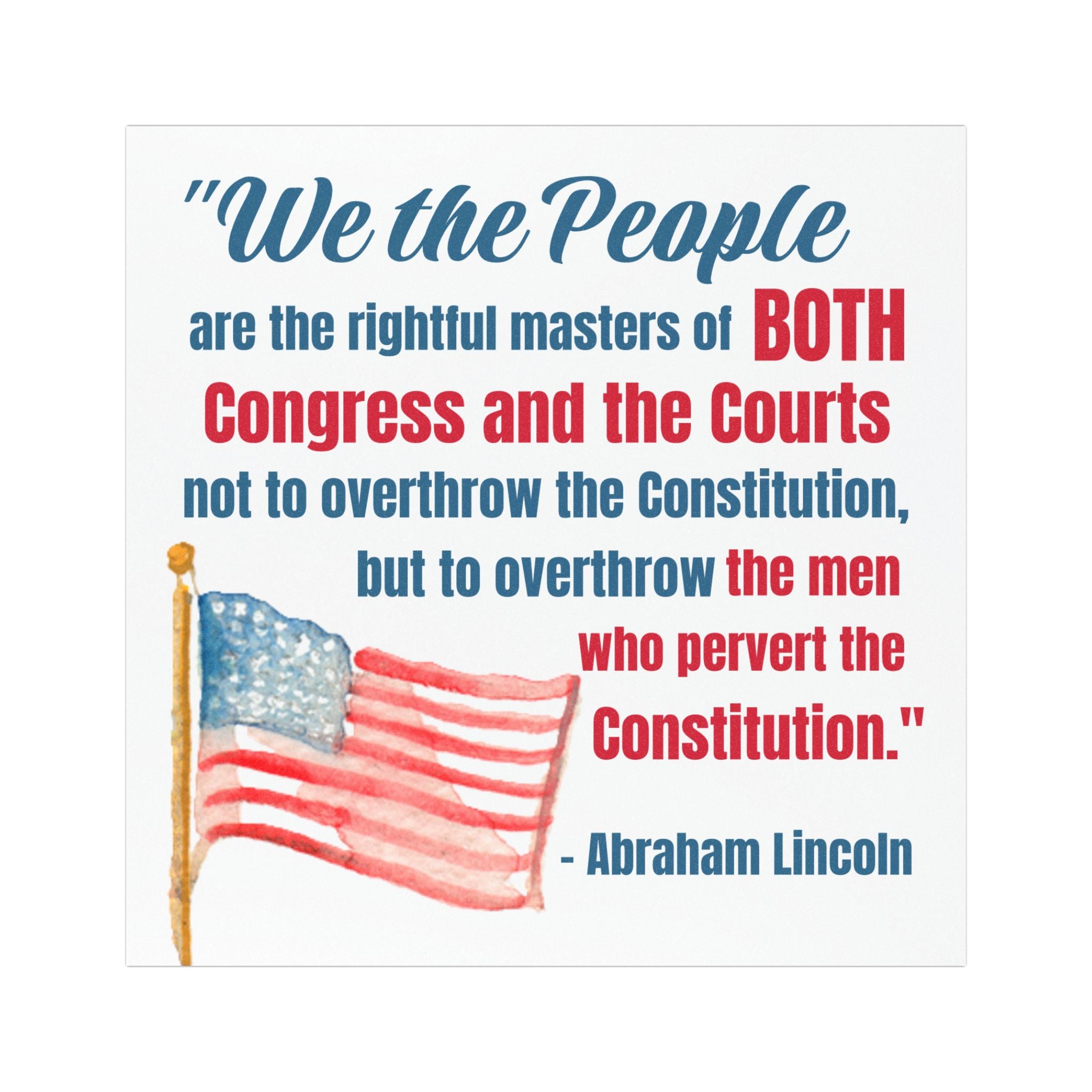 Abraham Lincoln Magnet | Patriotic Car Decal | We the People Accessory | History Lover Gift