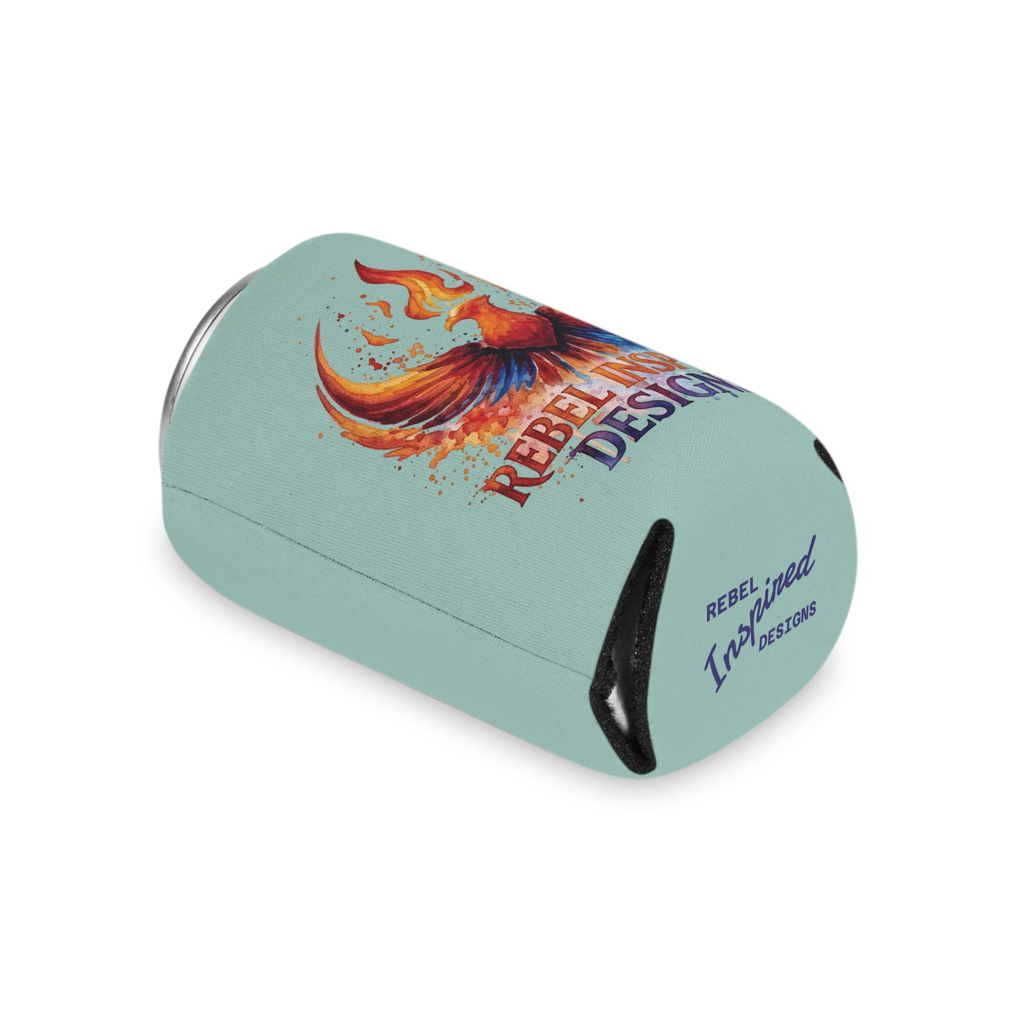 Rebel Inspired Designs Phoenix Can Cooler | Watercolor Flame Drink Sleeve