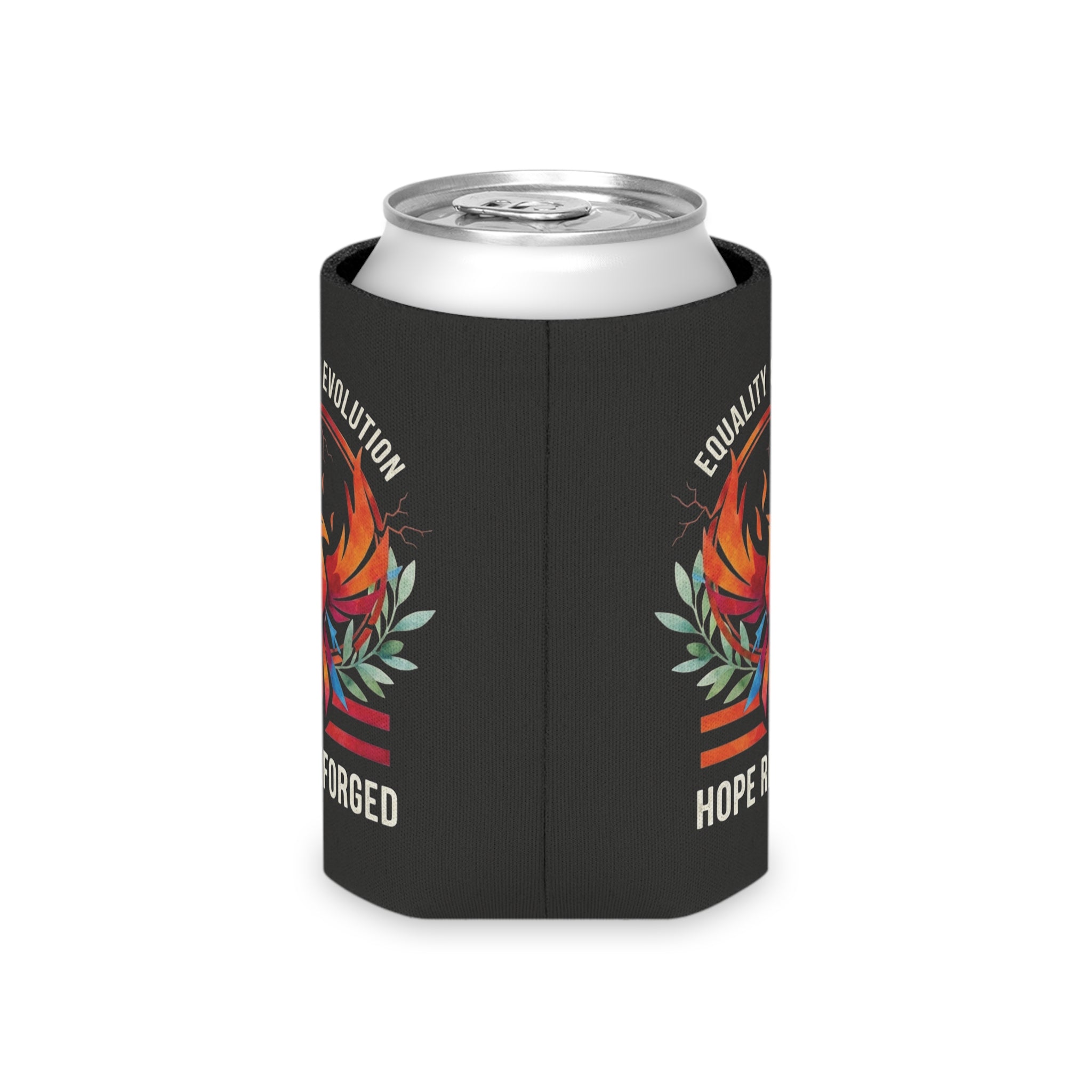 Hope Reforged Can Cooler | Equality & Evolution Drink Holder | Rising Phoenix Design